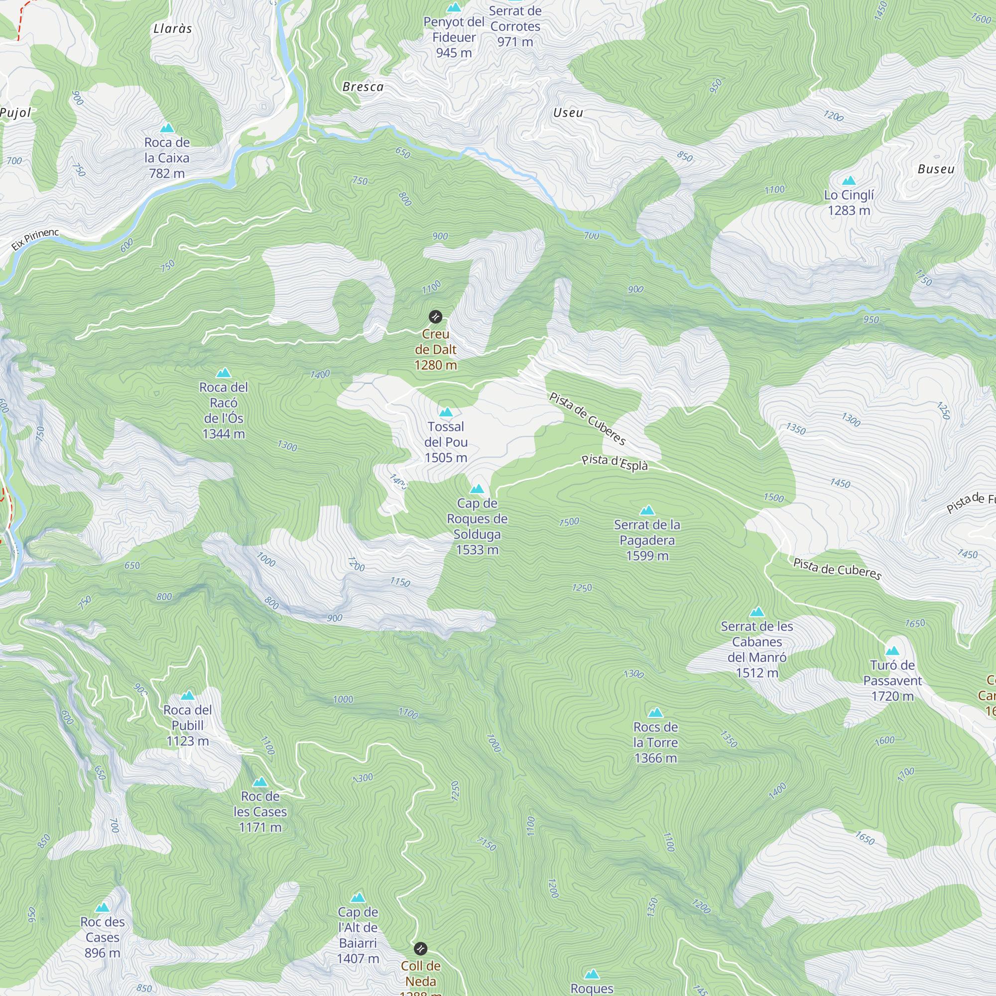 Refugi d'Esplà map