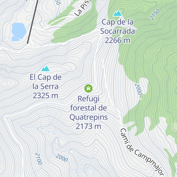 Map of Refugi forestal de Quatrepins