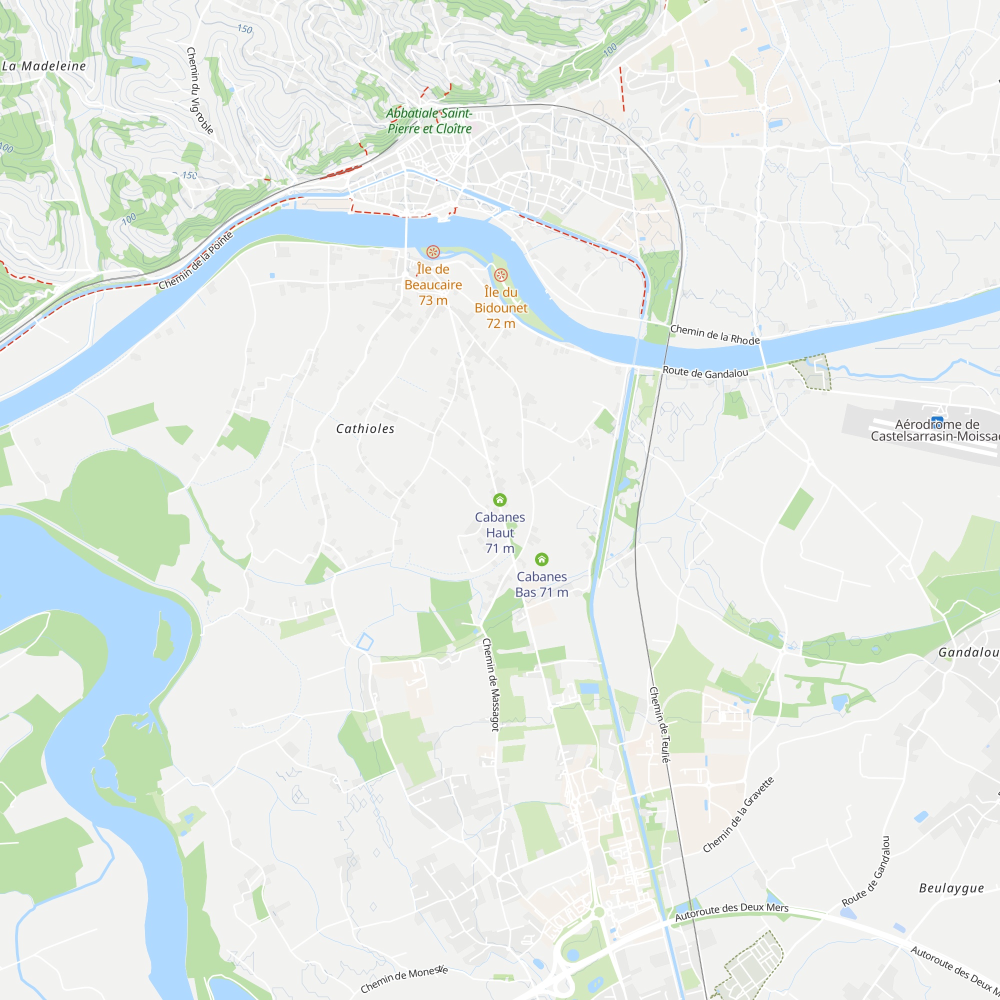 Cabanes Haut map