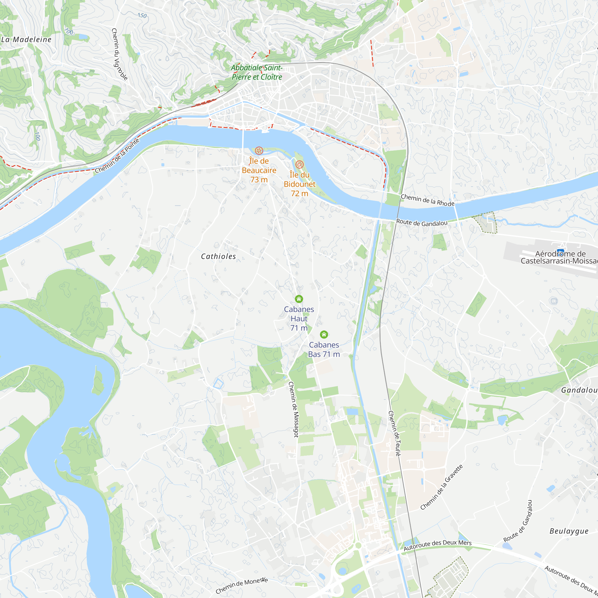 Cabanes Haut map