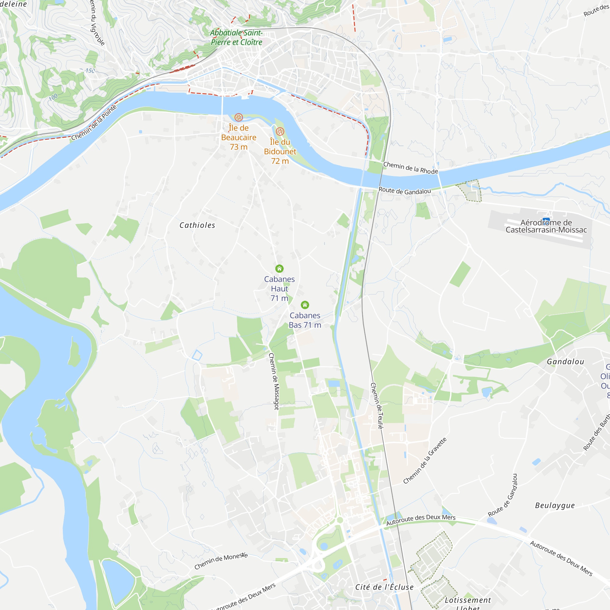 Cabanes Bas map