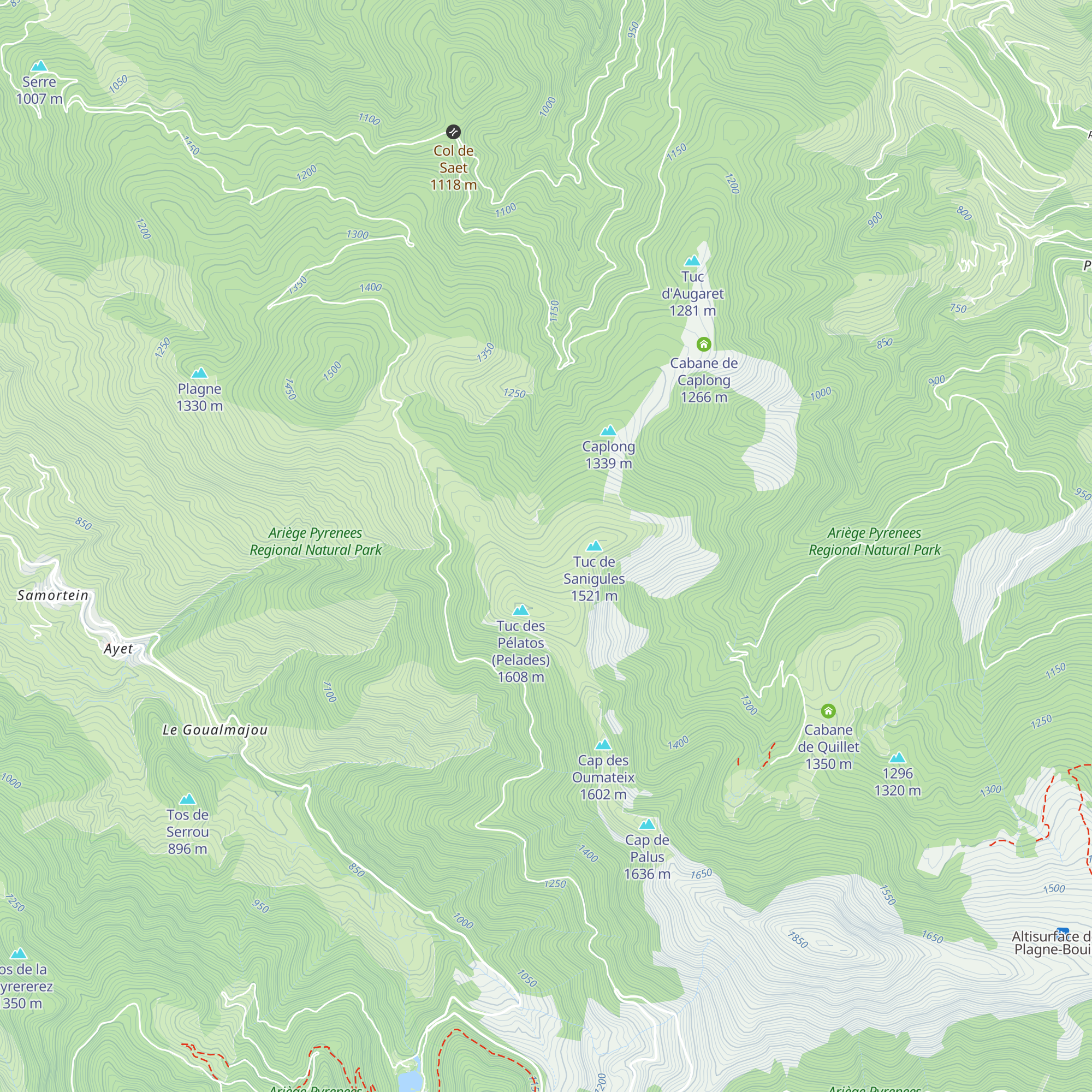 Cabane de Pelates - Castillonais map