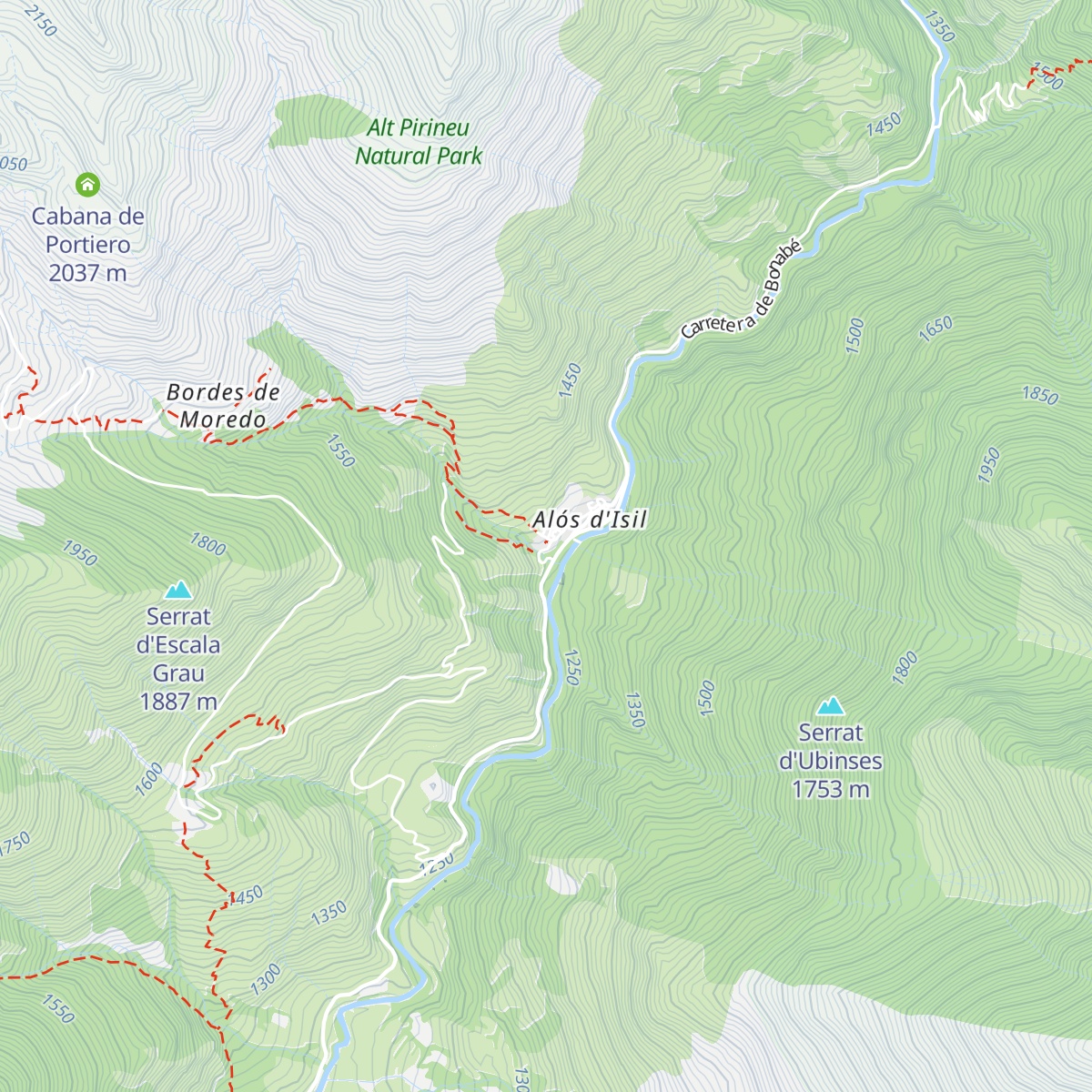 Refugi d'Alós map