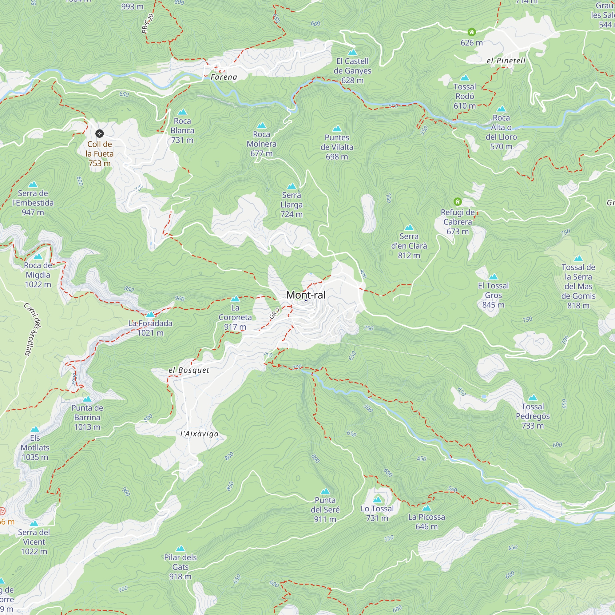 Refugi Musté Recasens map