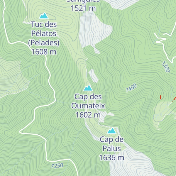 Map of Cap des Oumateix