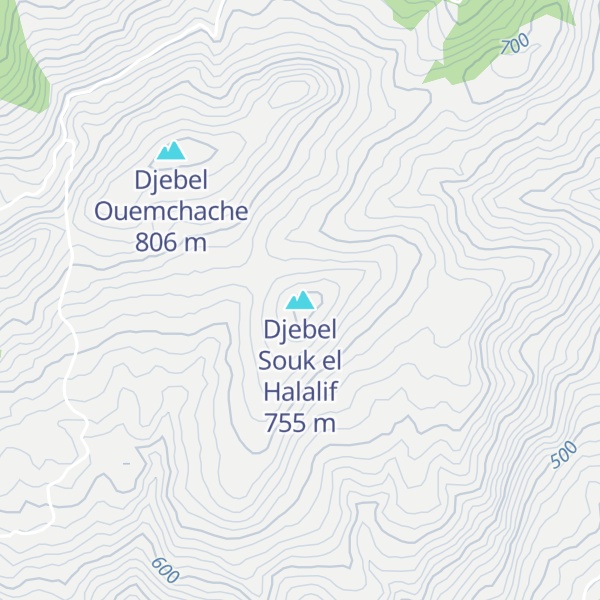 Map of Djebel Souk el Halalif