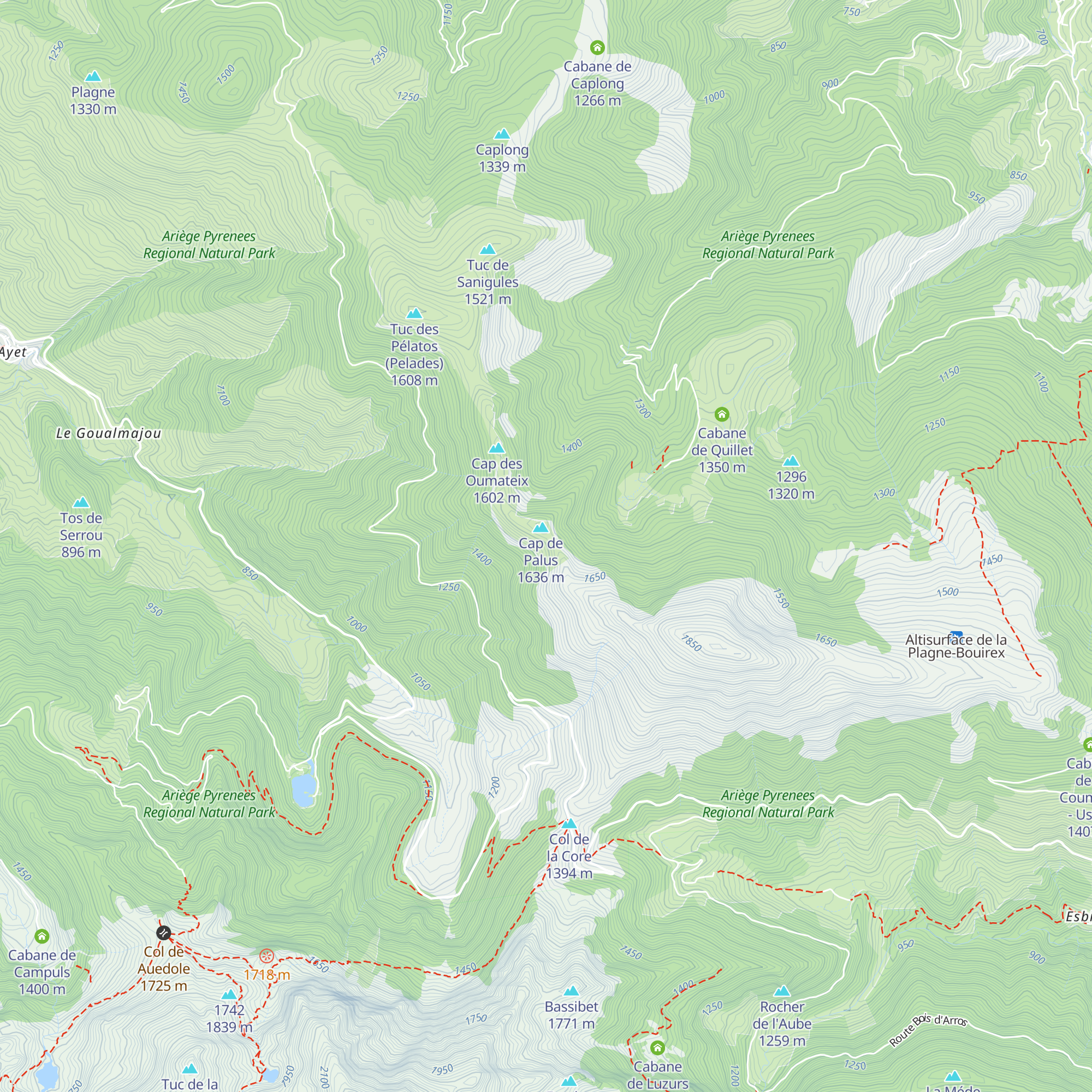 Cabane du Pas de Tartet map