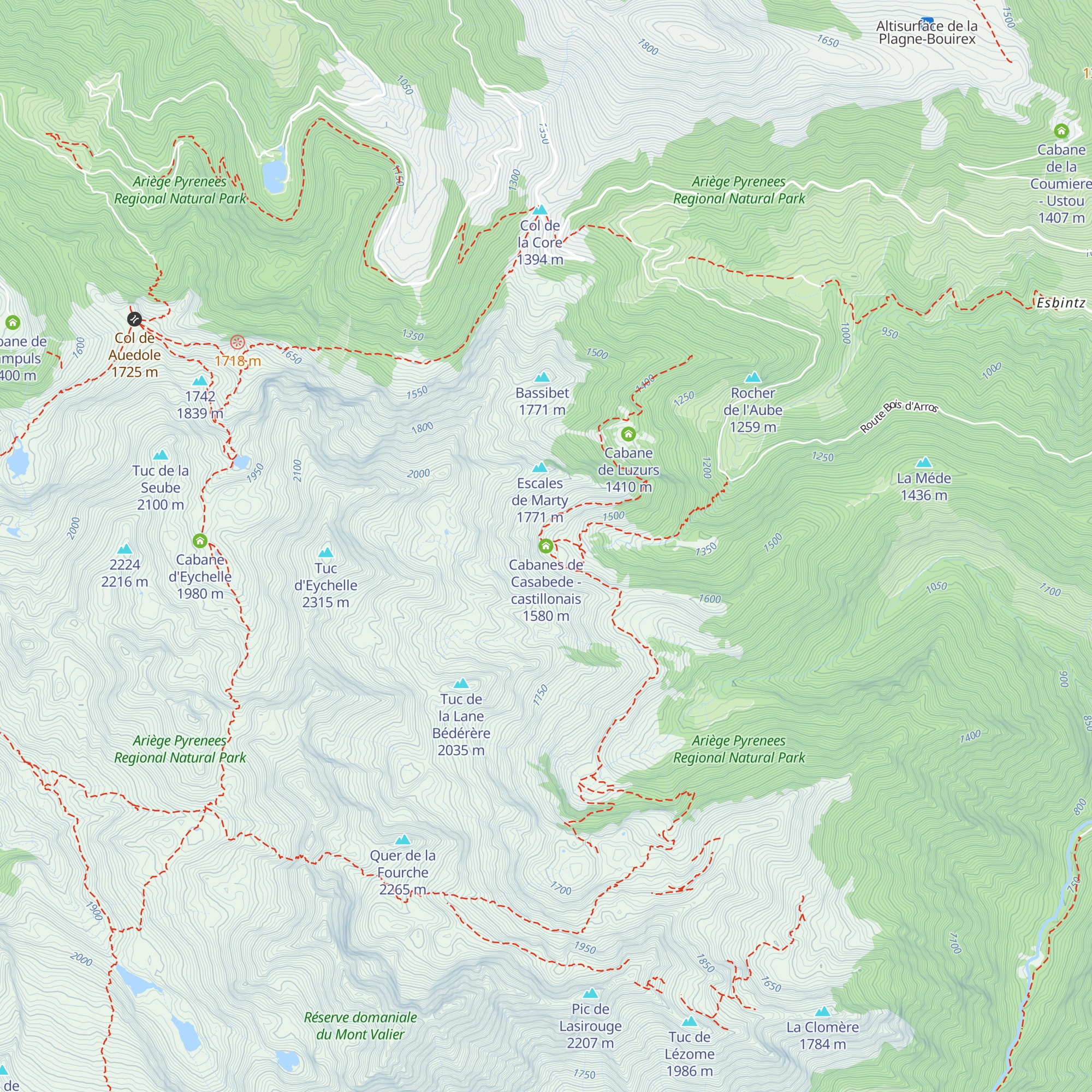 Cabanes de Casabede - castillonais map