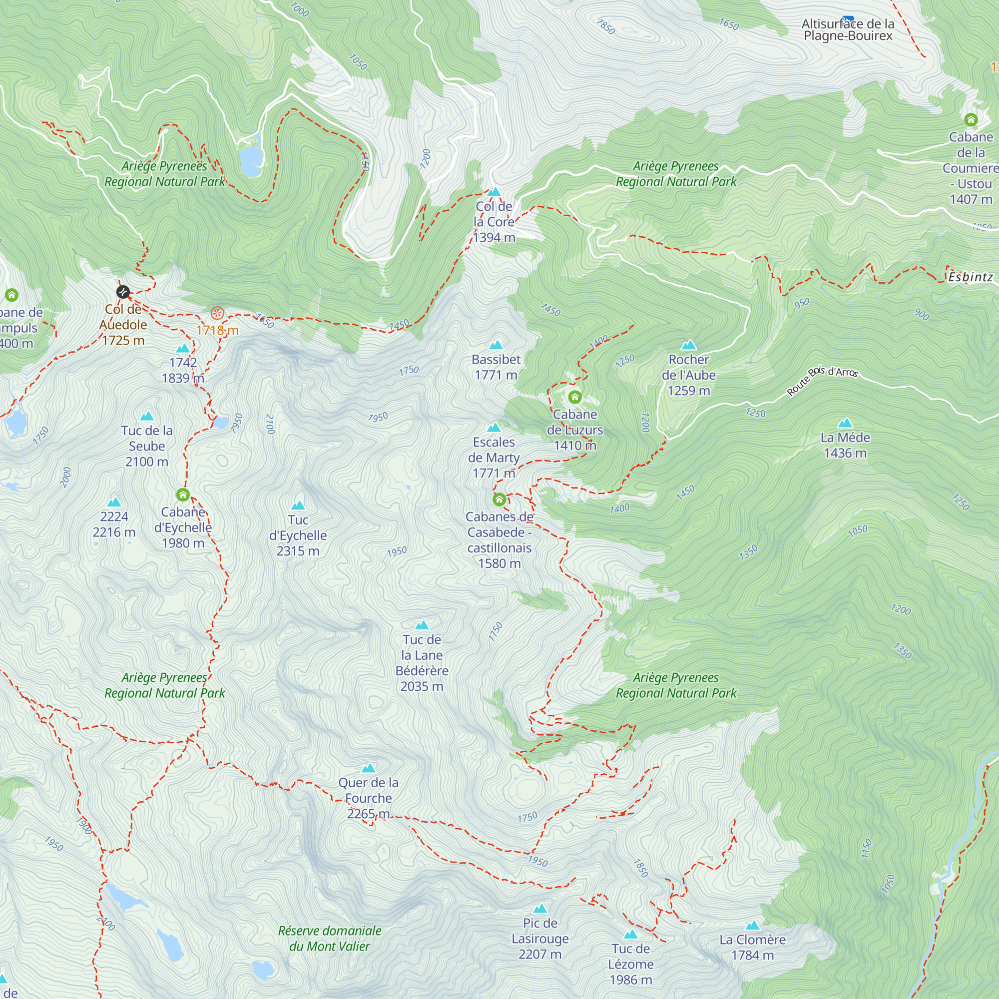 Cabanes de Casabede - castillonais map