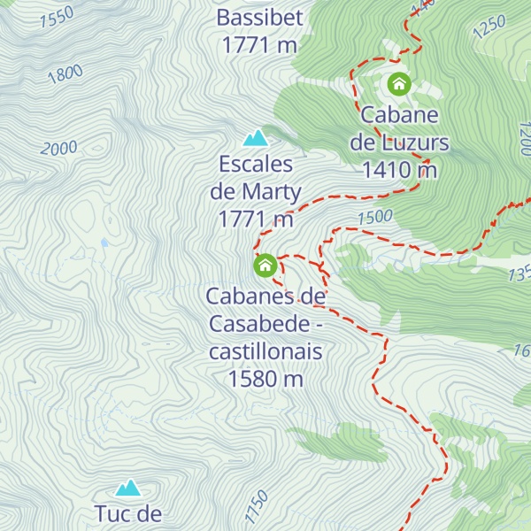 Map of Cabanes de Casabede - castillonais