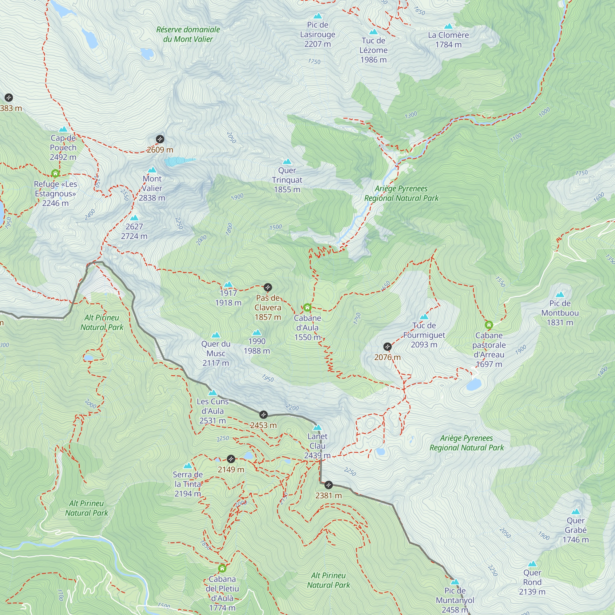 Cabane d'Aula map