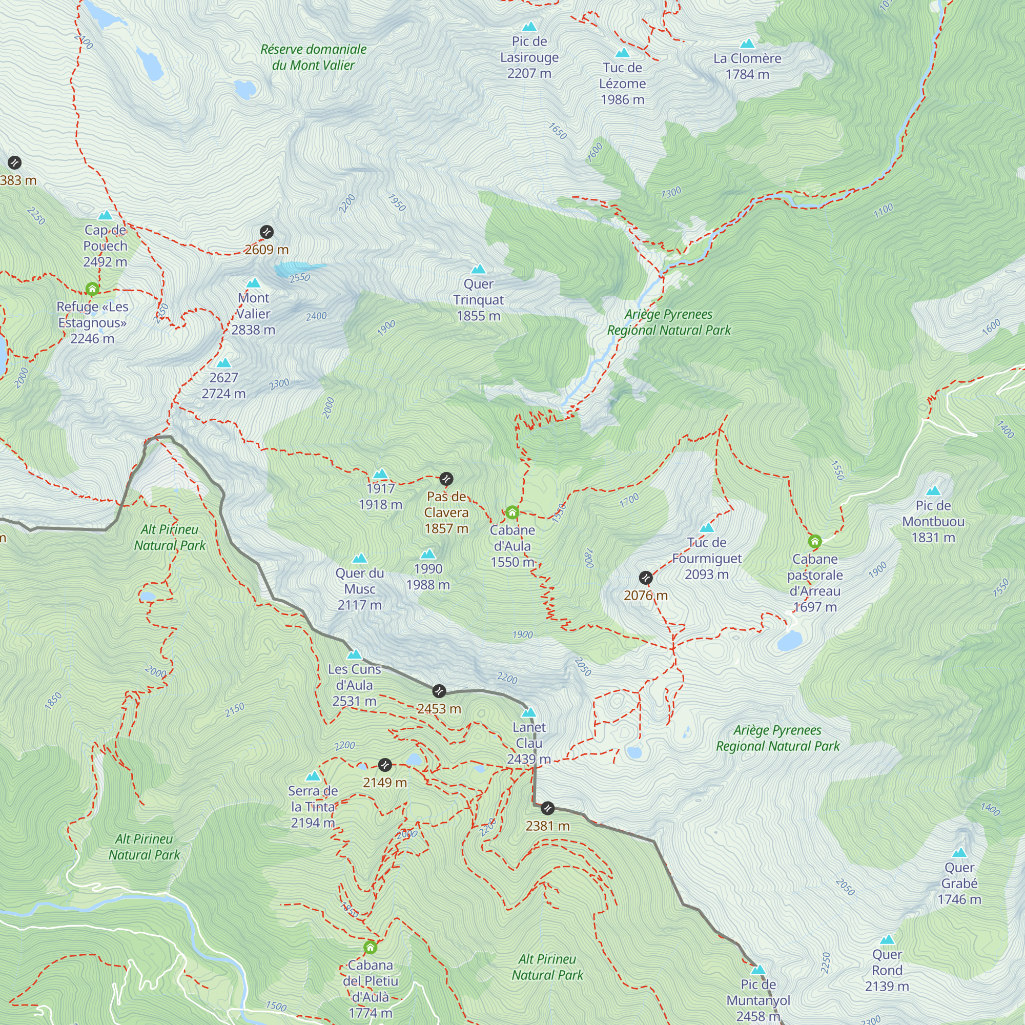 Cabane d'Aula map