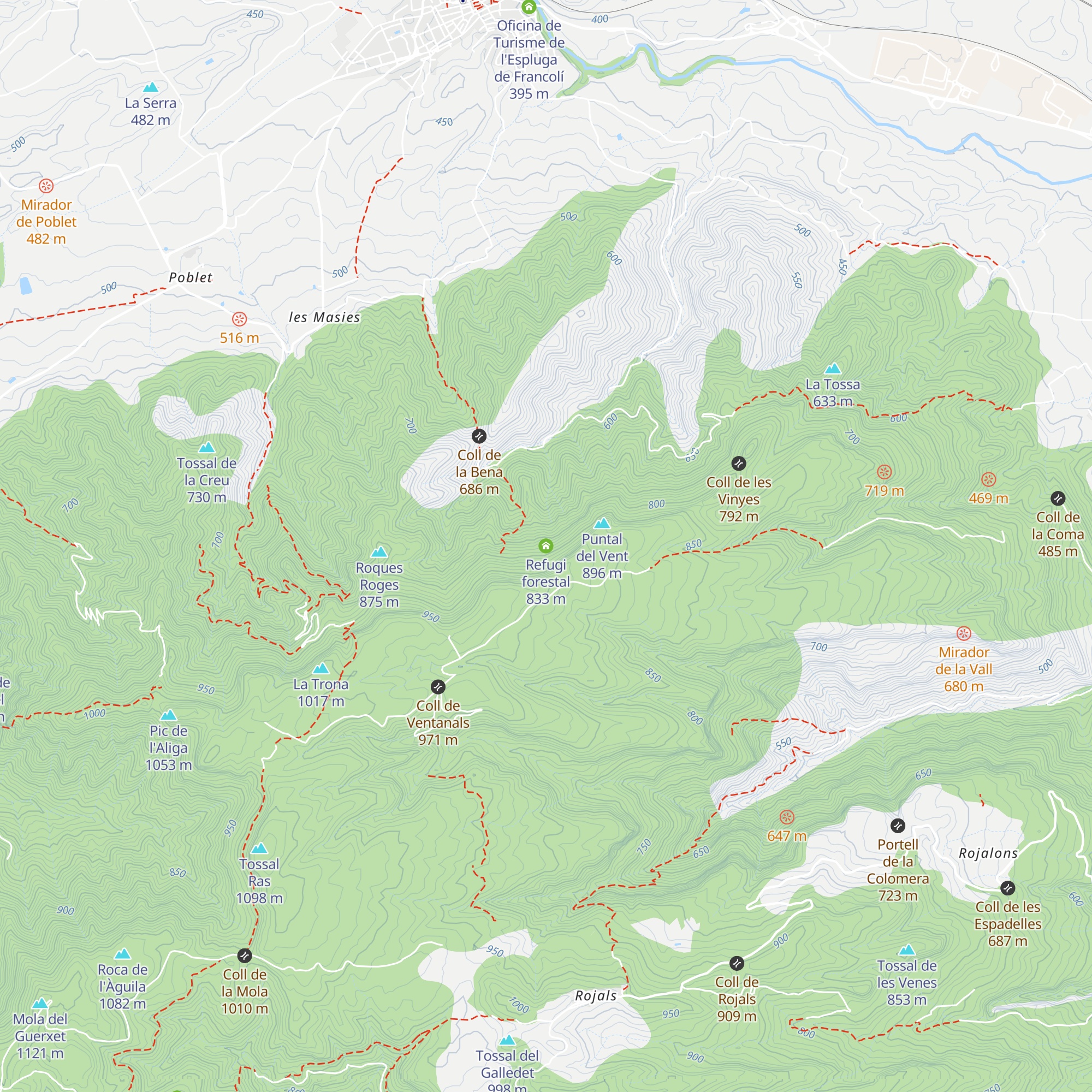 Refugi forestal map