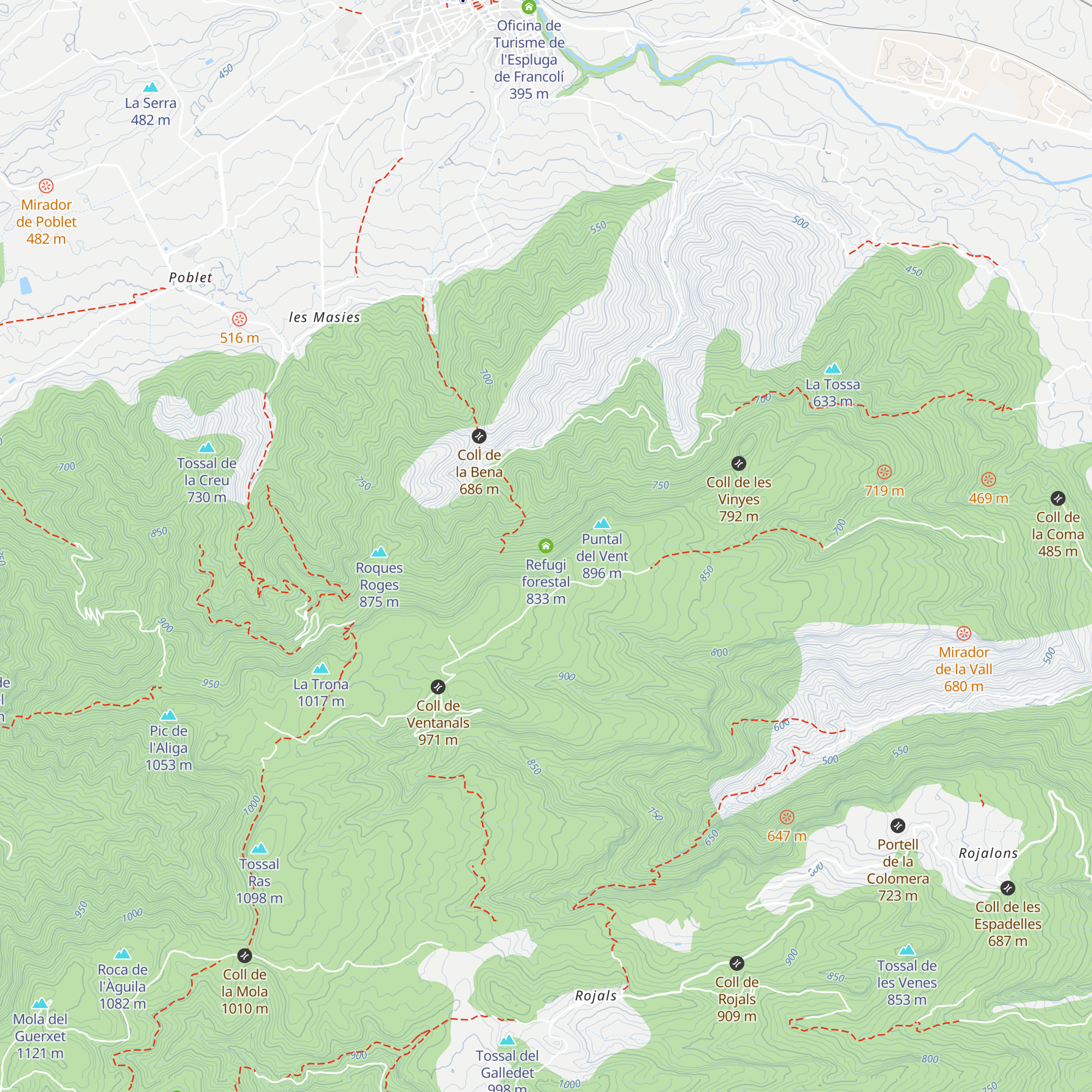 Refugi forestal map