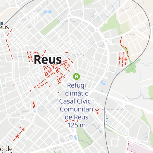 Map of Refugi climàtic Casal Cívic i Comunitari de Reus