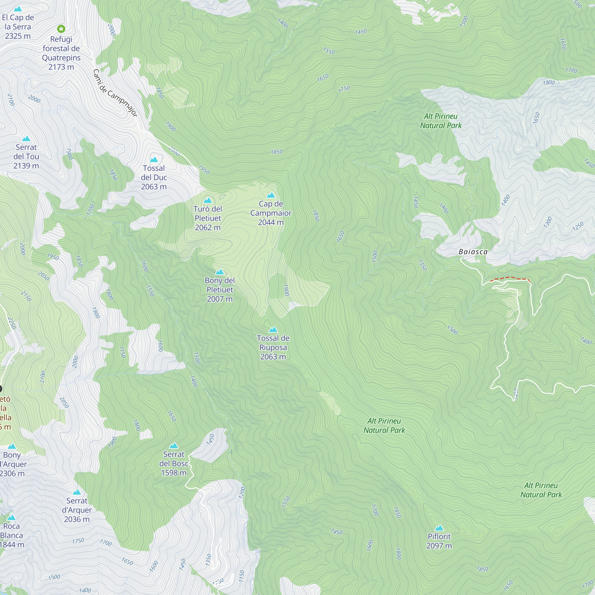 Rifugi dels Rasos map