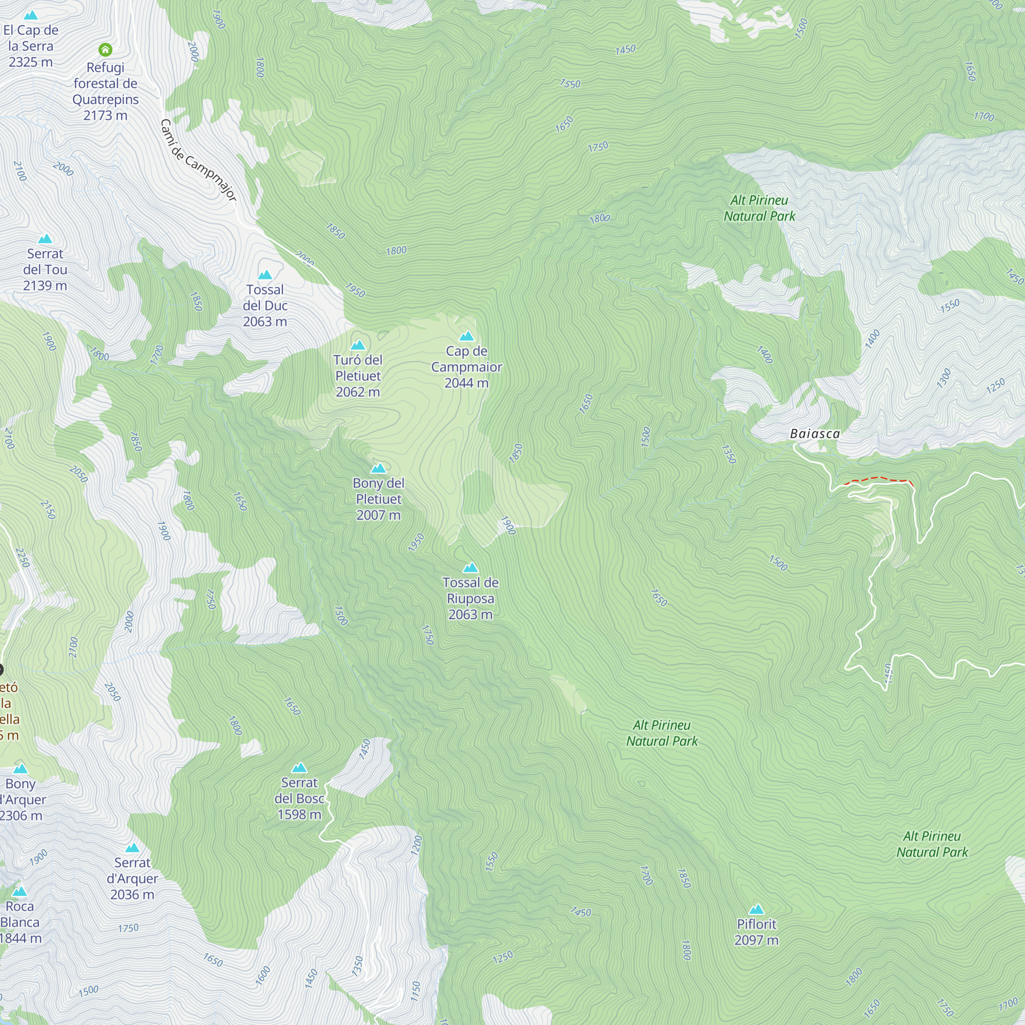 Rifugi dels Rasos map