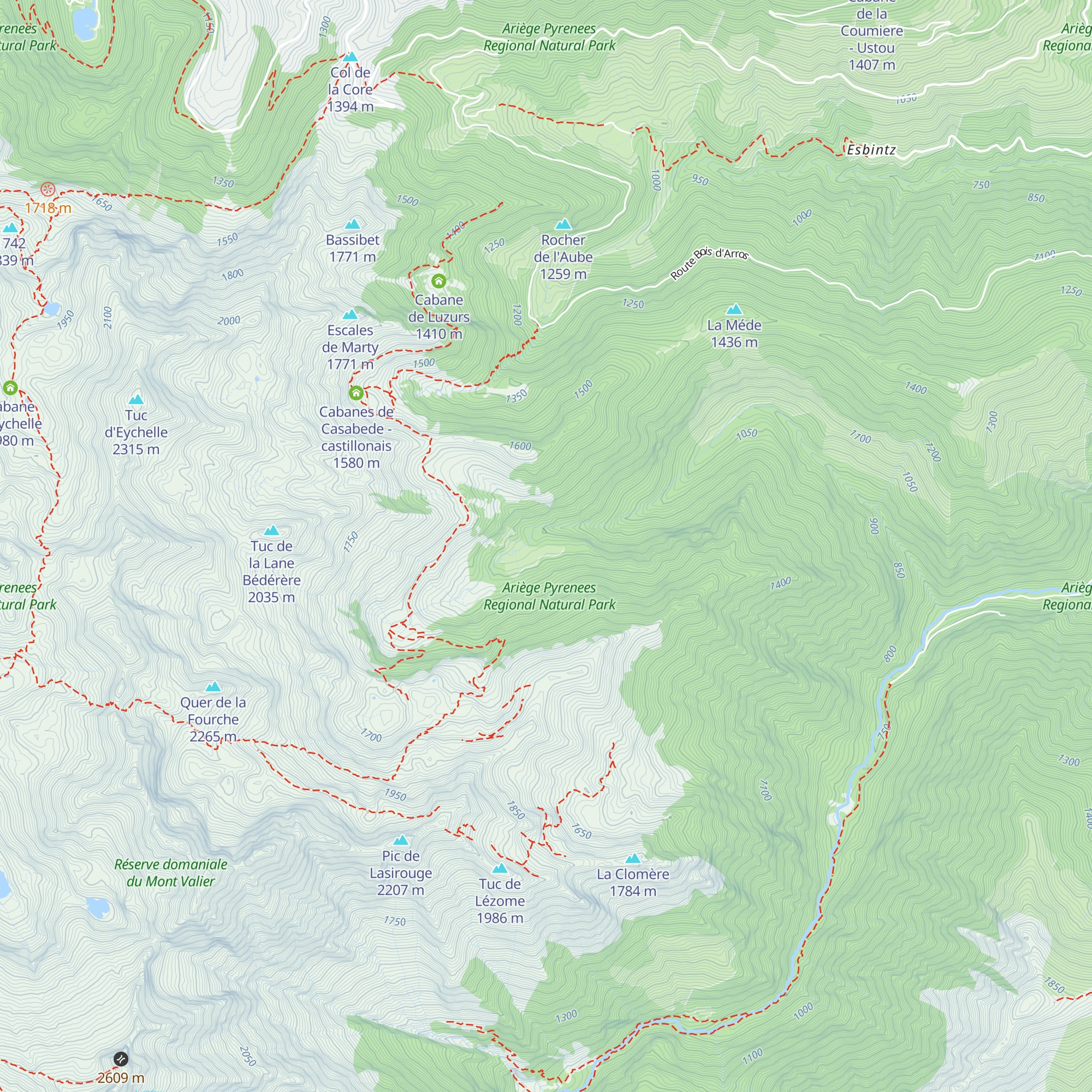 Cabane de Lameza - Ustou map