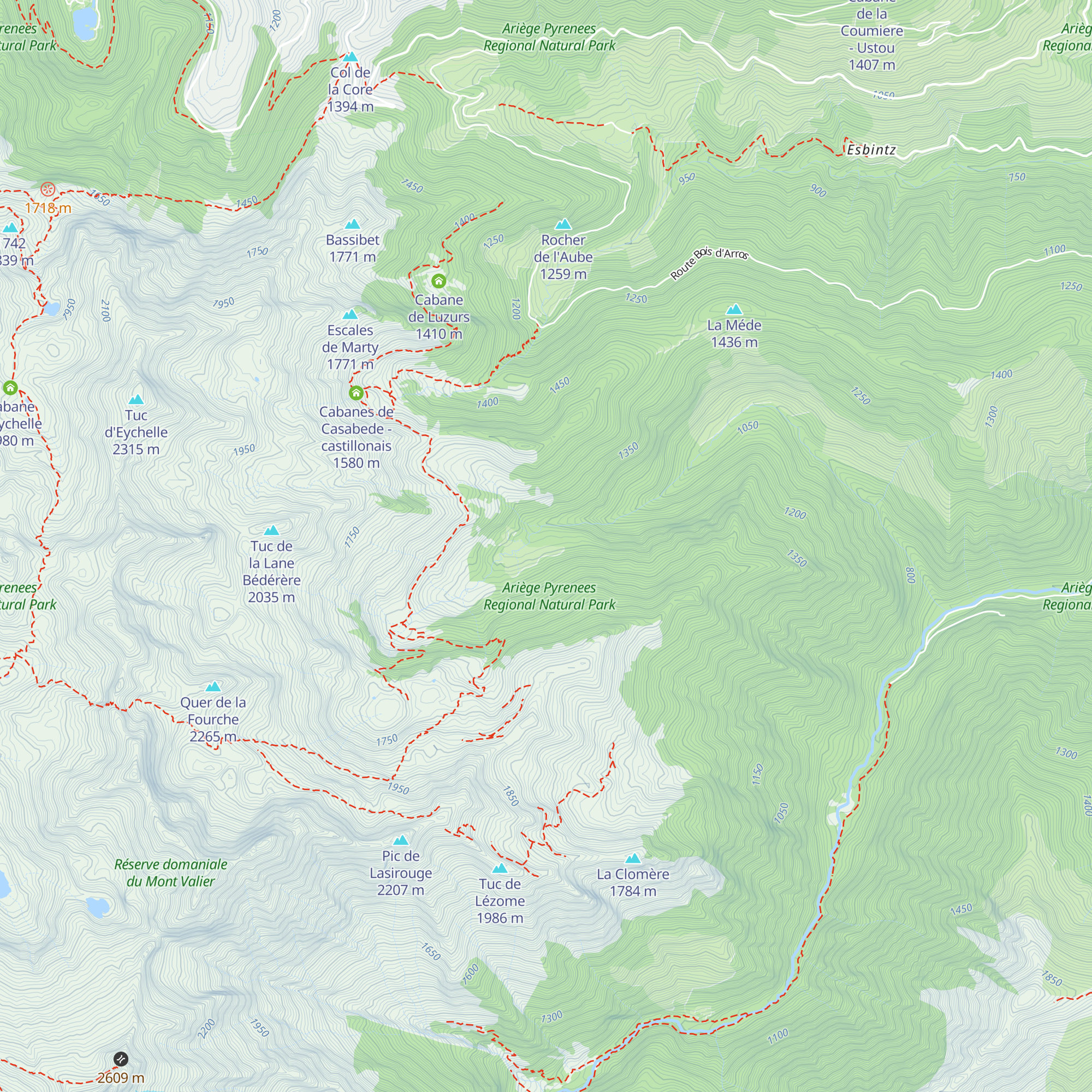 Cabane de Lameza - Ustou map