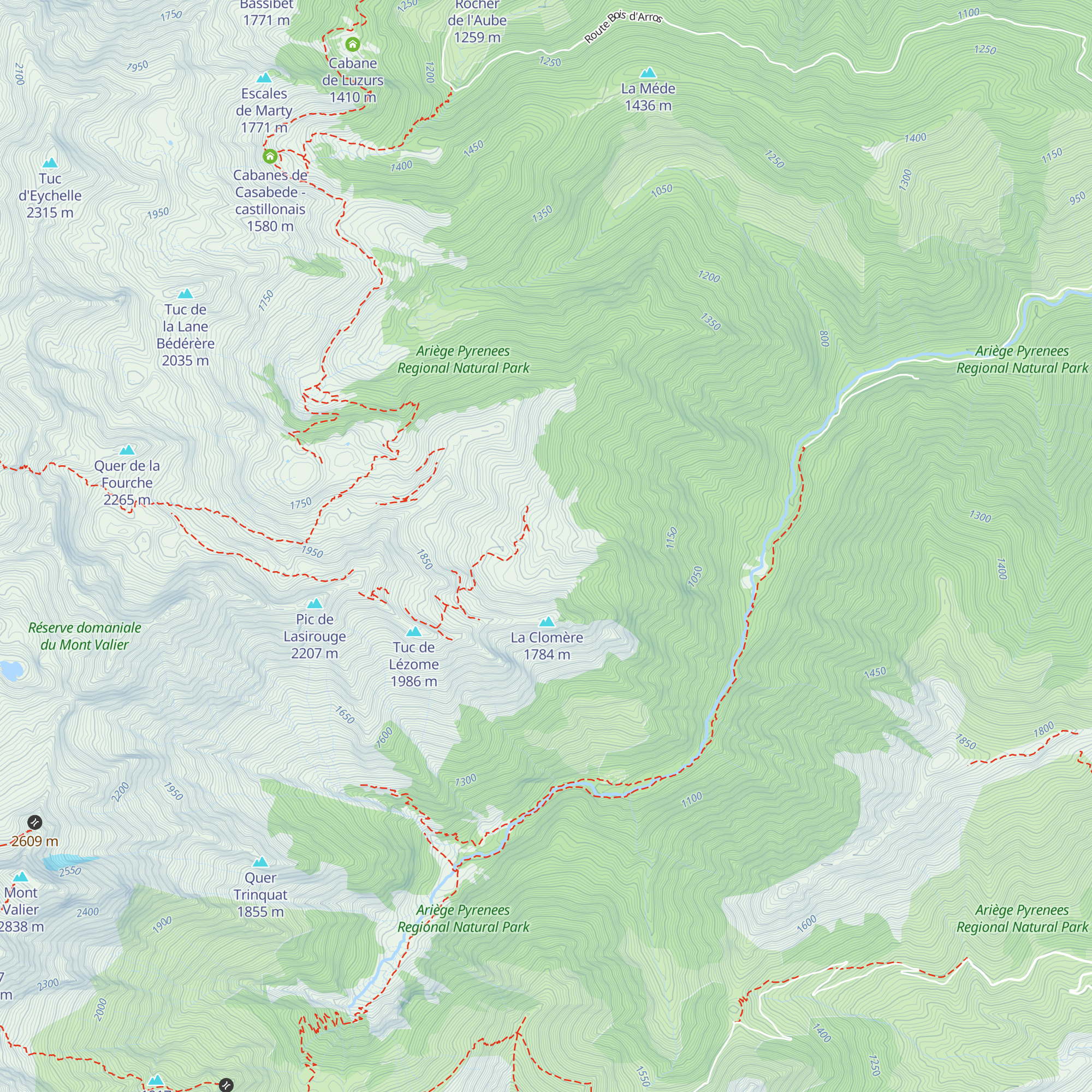 Cabane de la Soulas - Ustou map