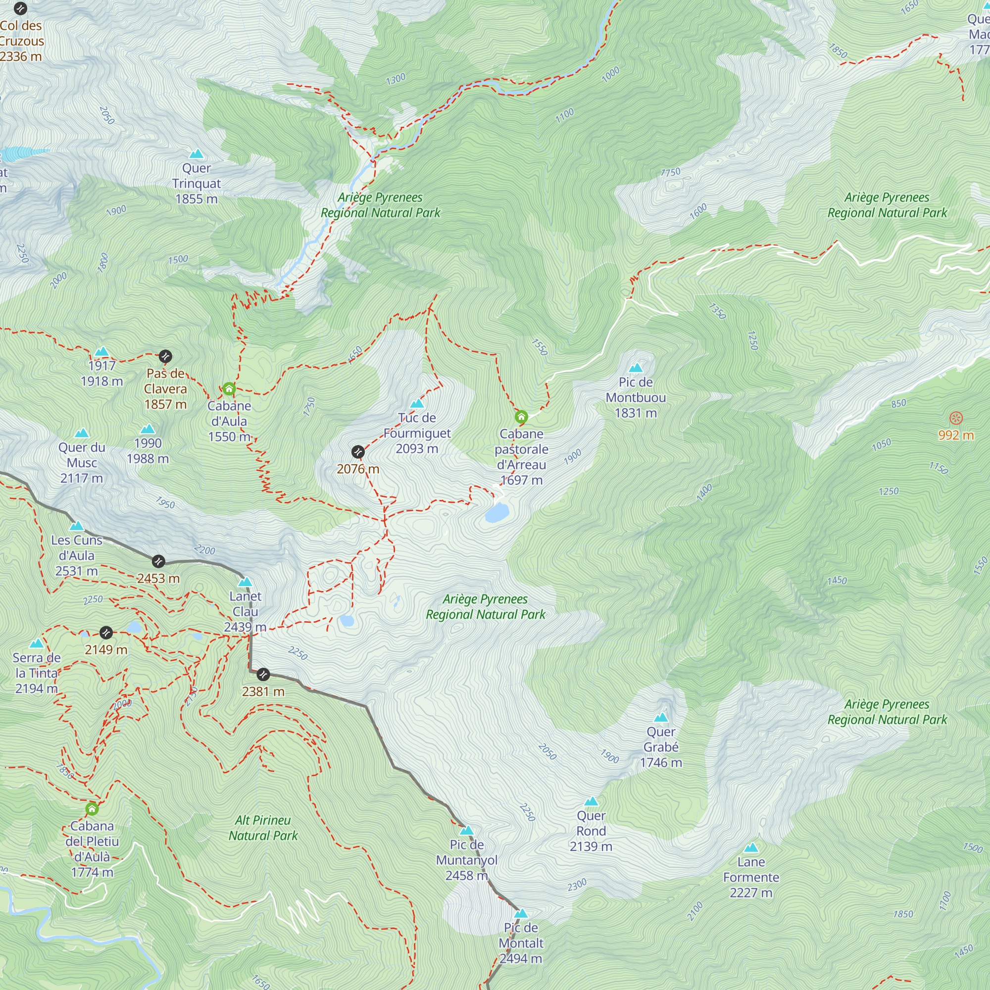 Refuge forestier d'Arreau map
