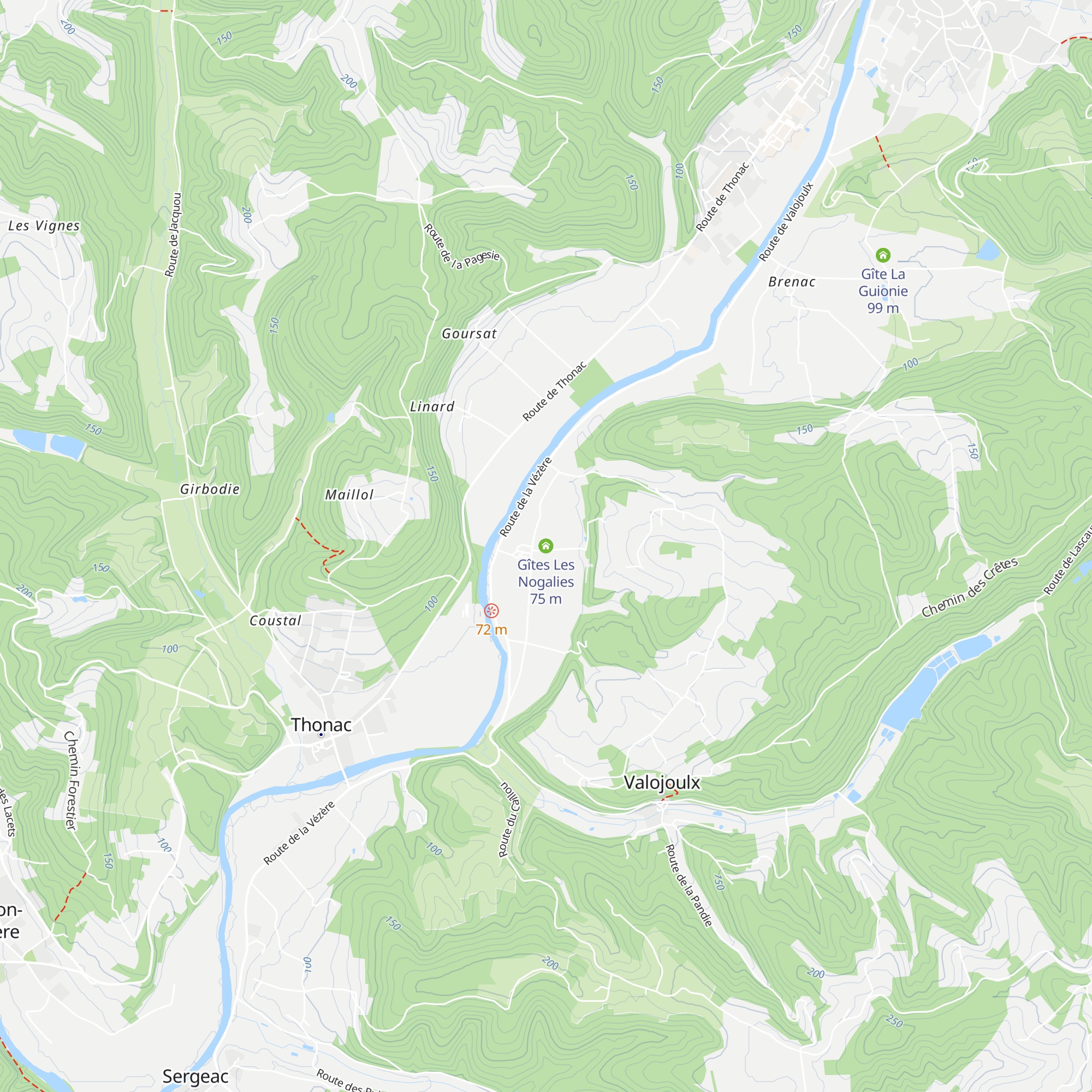 Gîtes Les Nogalies map
