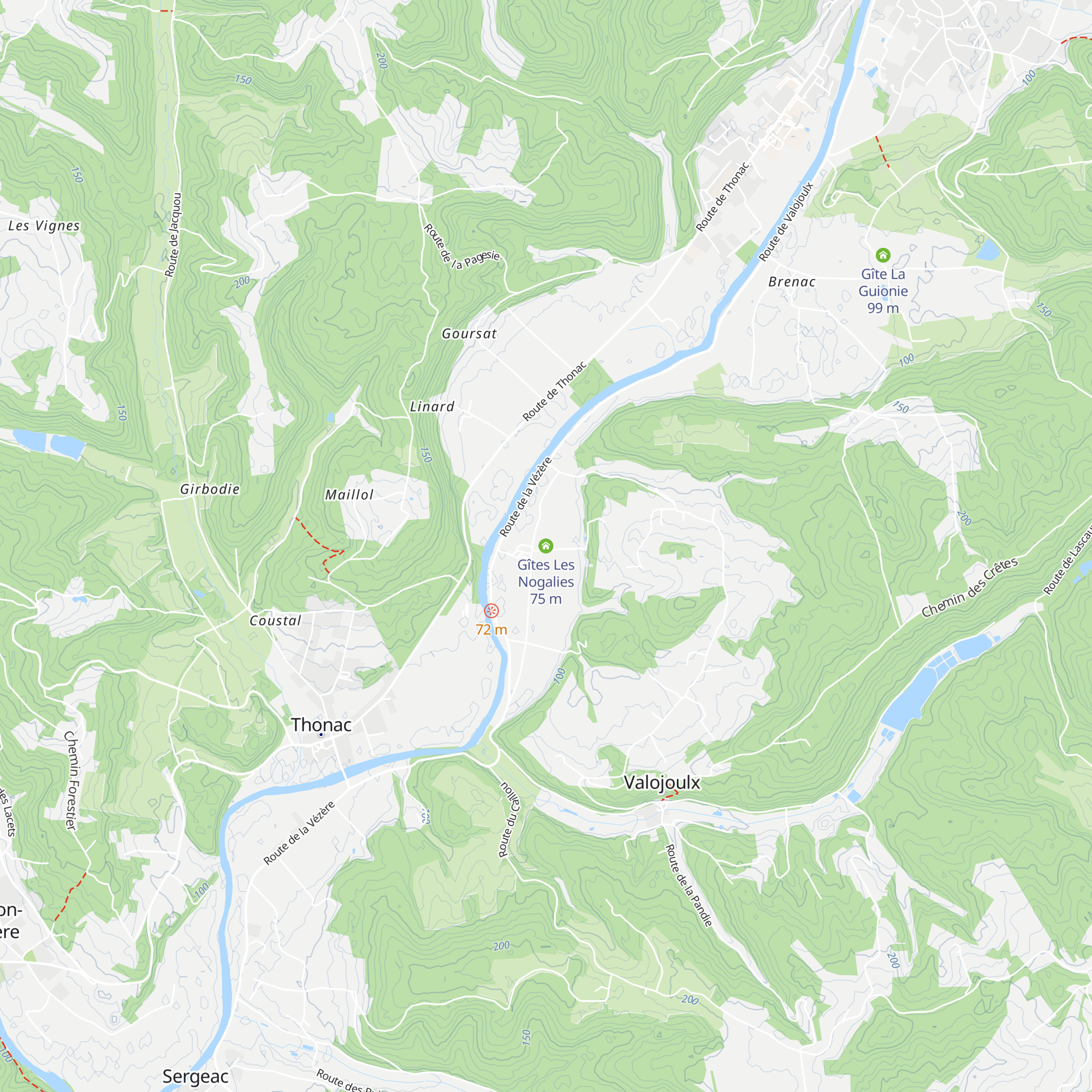 Gîtes Les Nogalies map