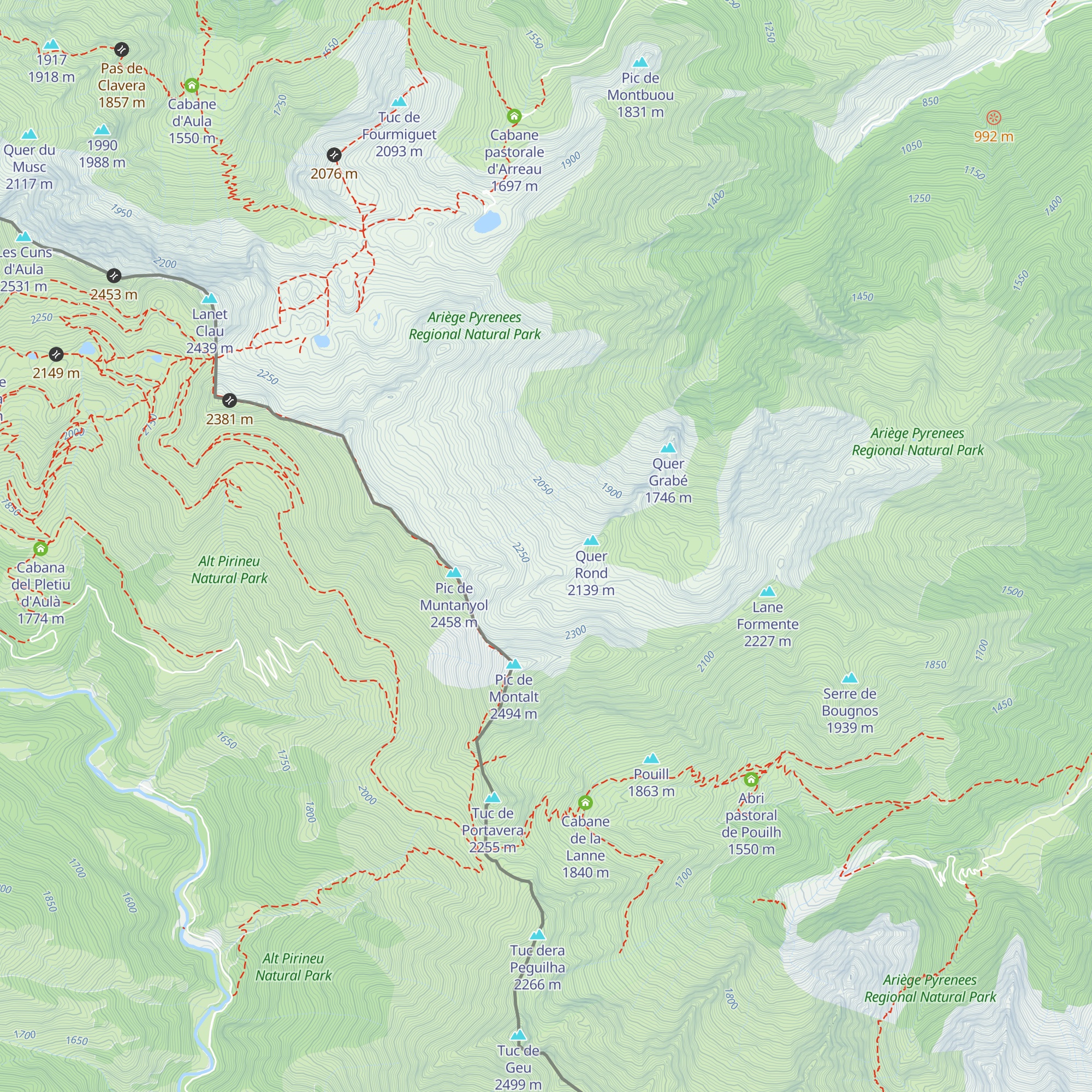 Cabane de Berbegue - Ustou map