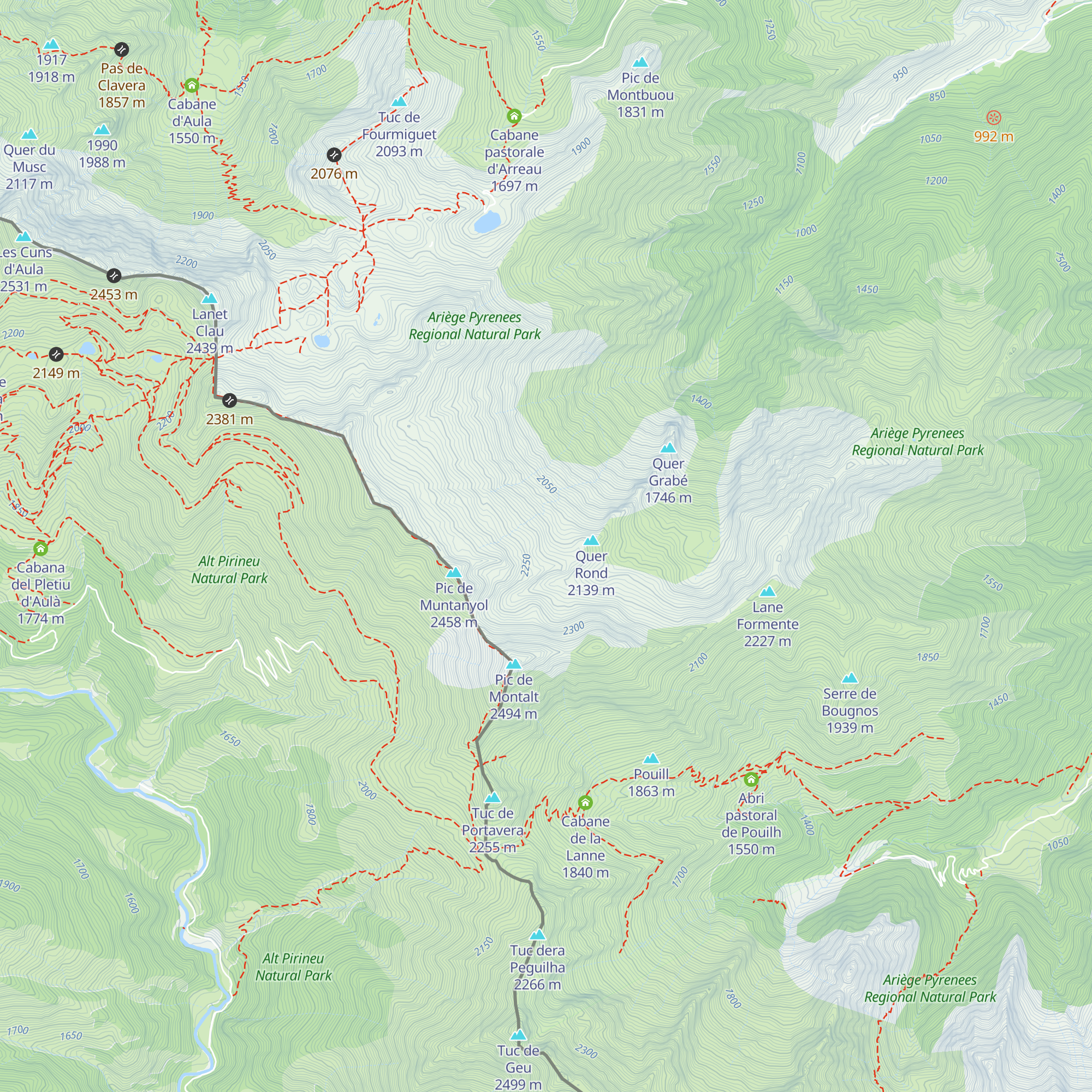 Cabane de Berbegue - Ustou map