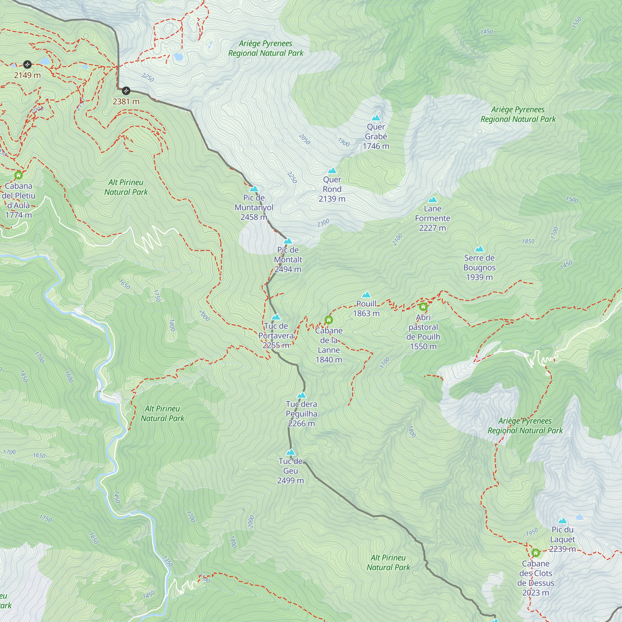 Cabane de berger du Port de Salau map