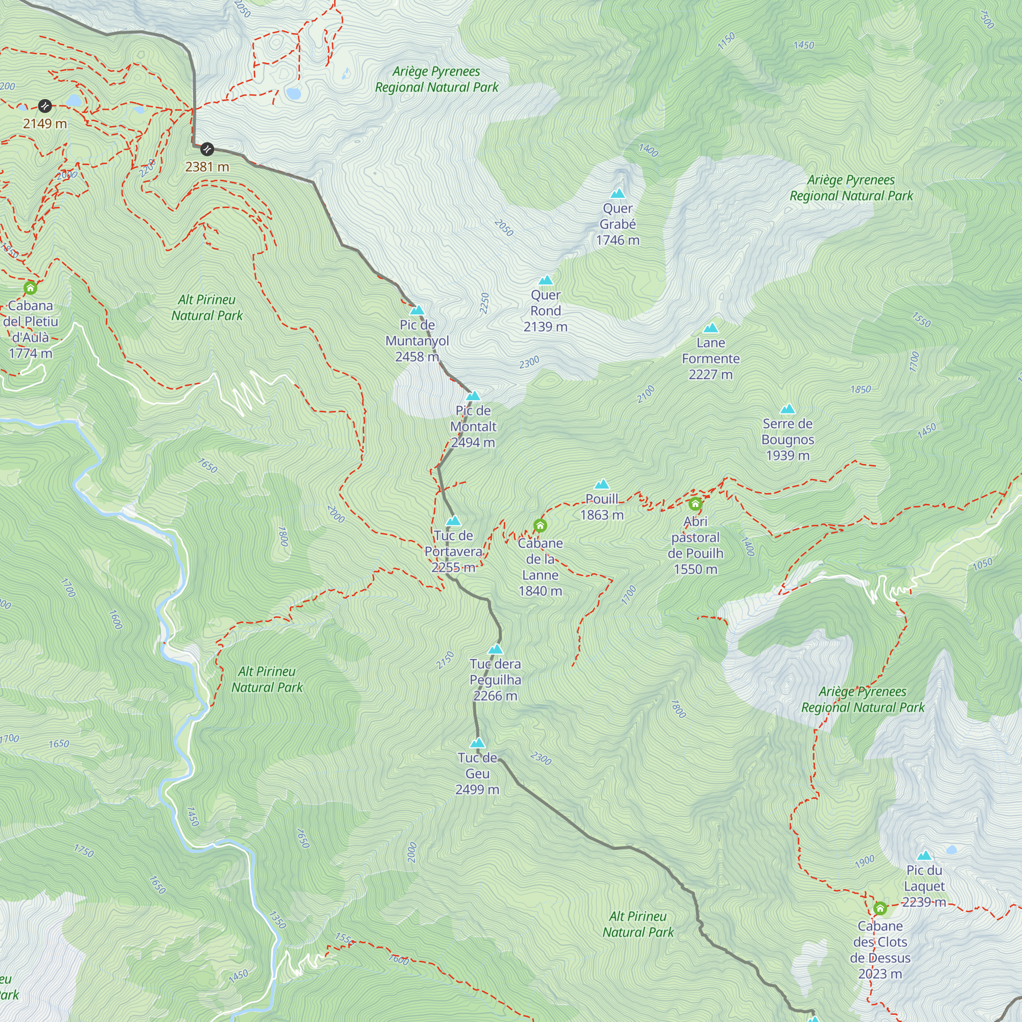 Cabane de berger du Port de Salau map