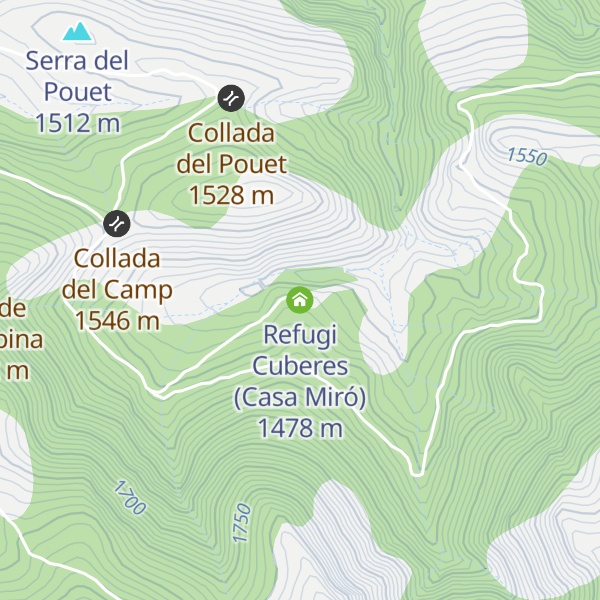 Map of Refugi Cuberes (Casa Miró)