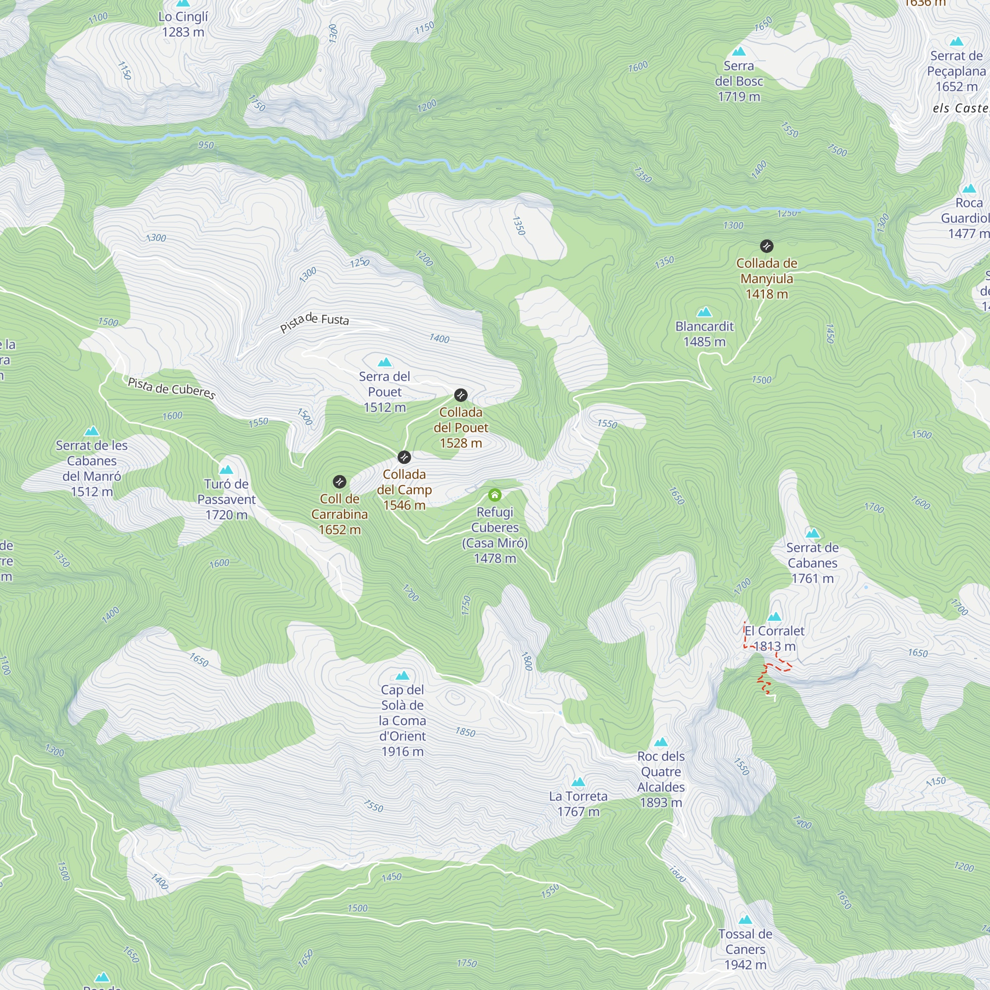 Refugi Cuberes (Casa Miró) map
