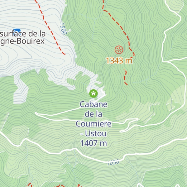 Map of Cabane de la Coumiere - Ustou