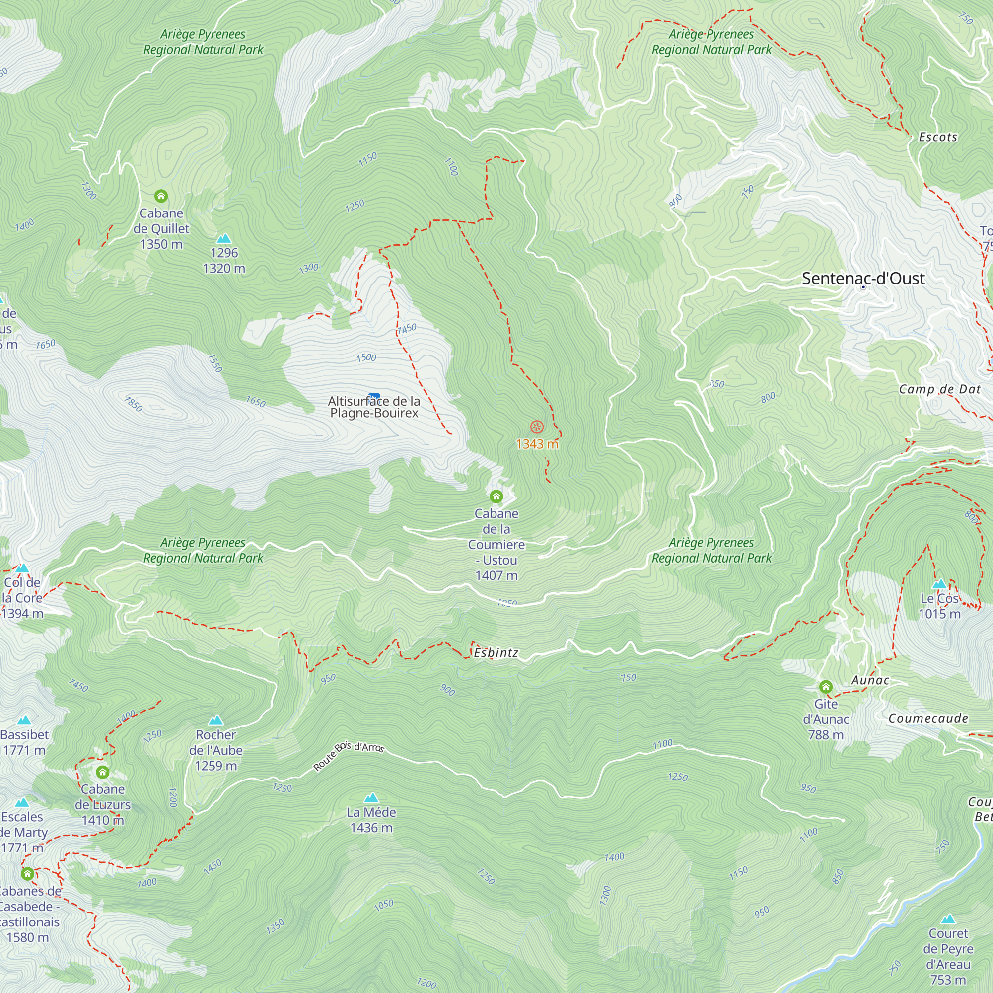 Cabane de la Coumiere - Ustou map