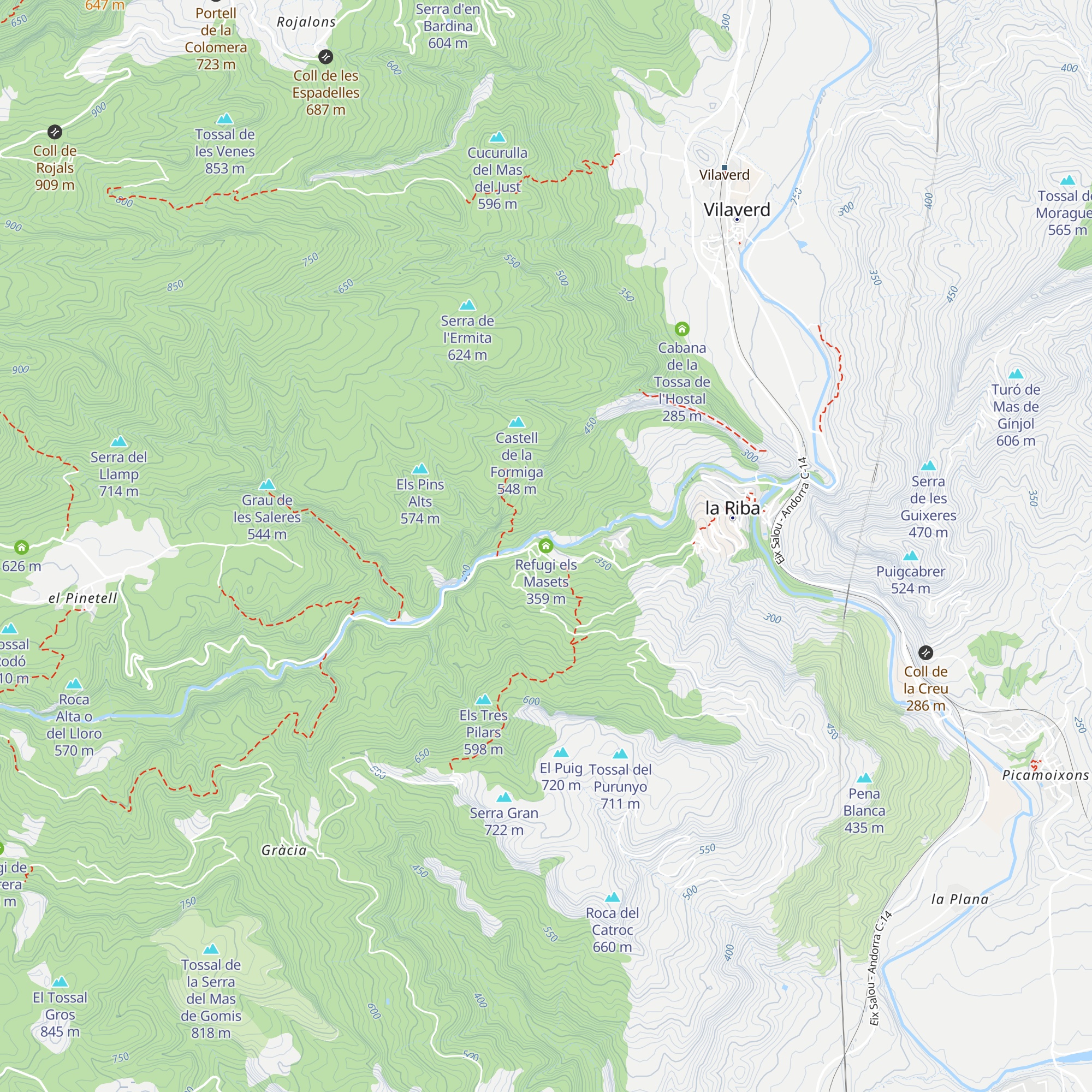 Refugi els Masets map
