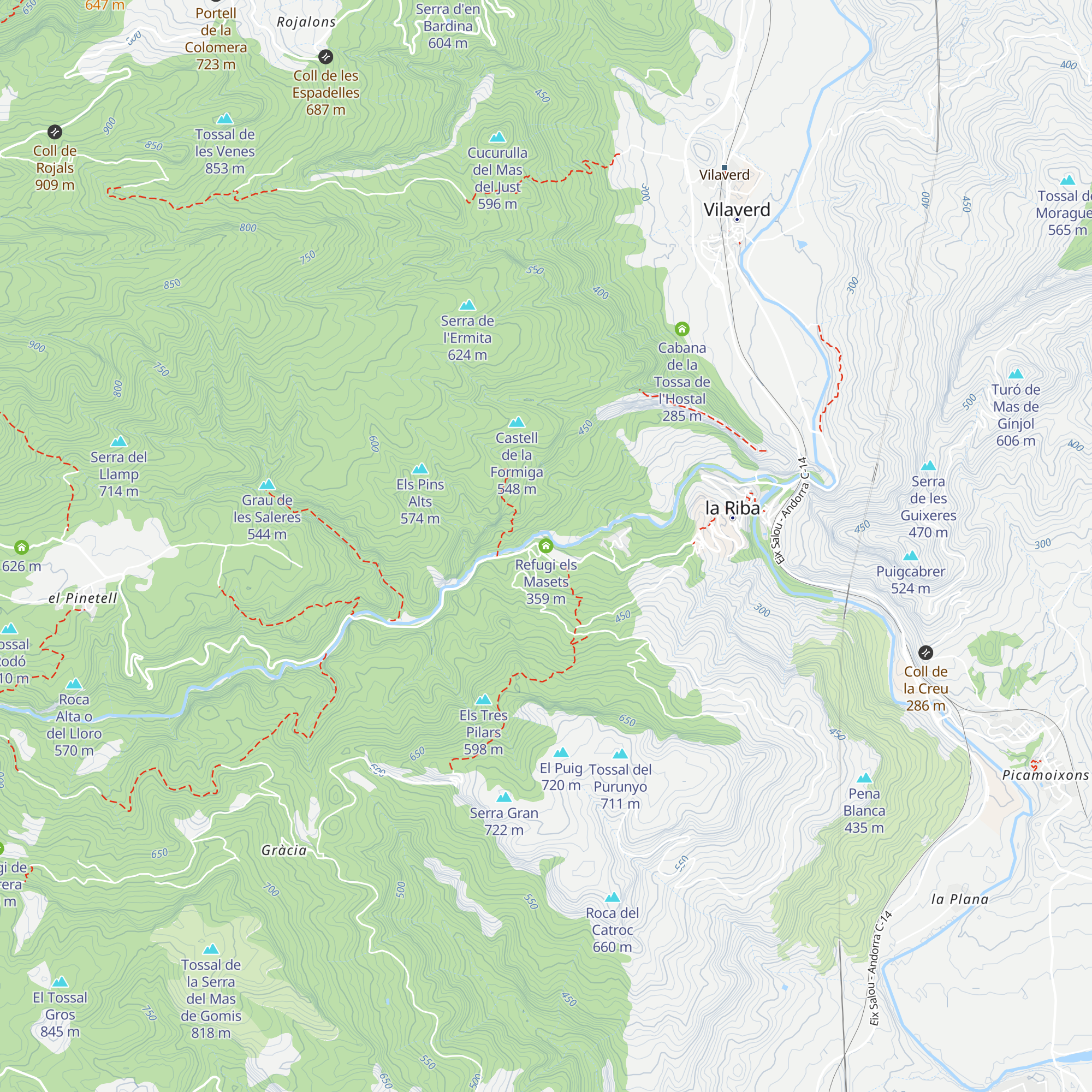 Refugi els Masets map