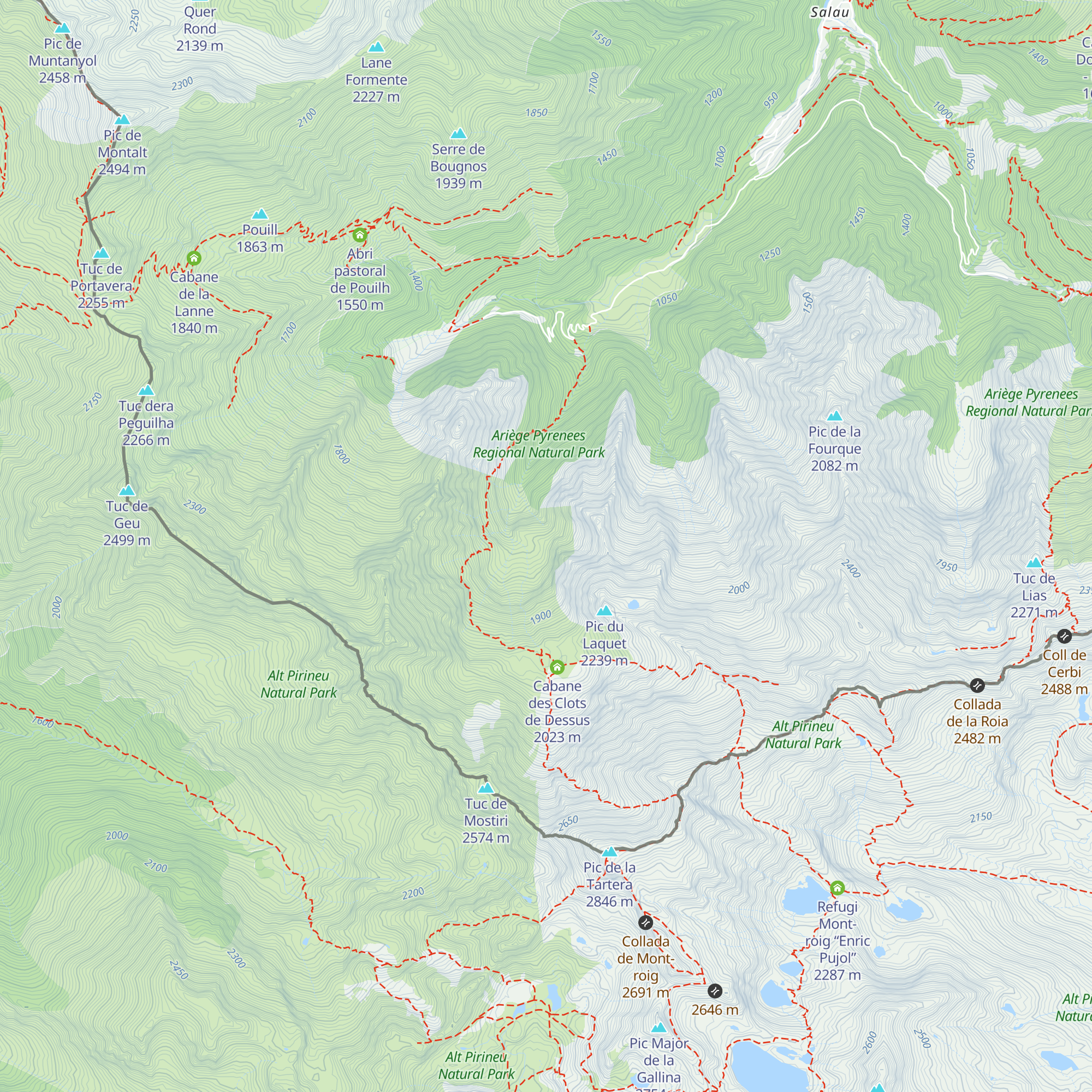 Cabane des Clots de Dessous - Castillonais map