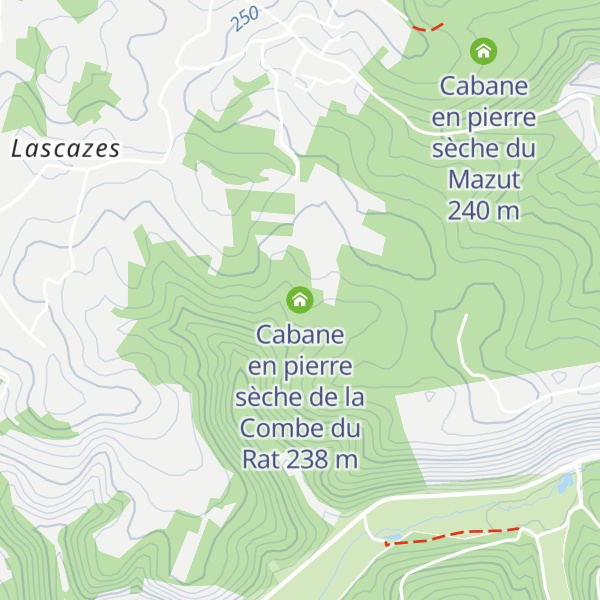 Map of Cabane en pierre sèche de la Combe du Rat