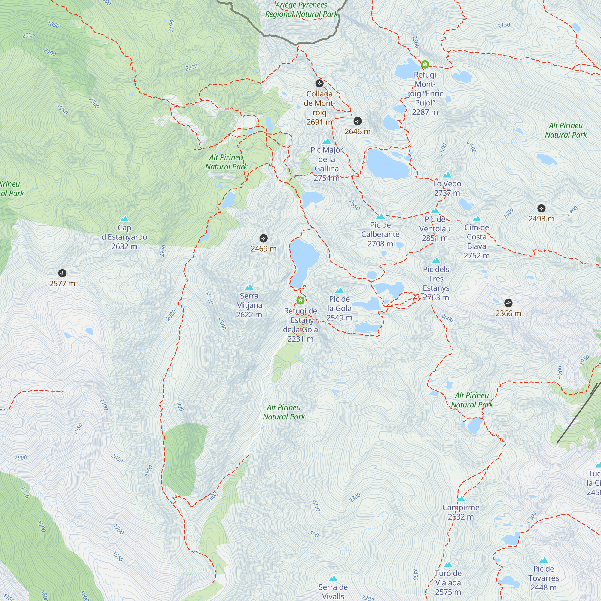 Refugi de l'Estany de la Gola map