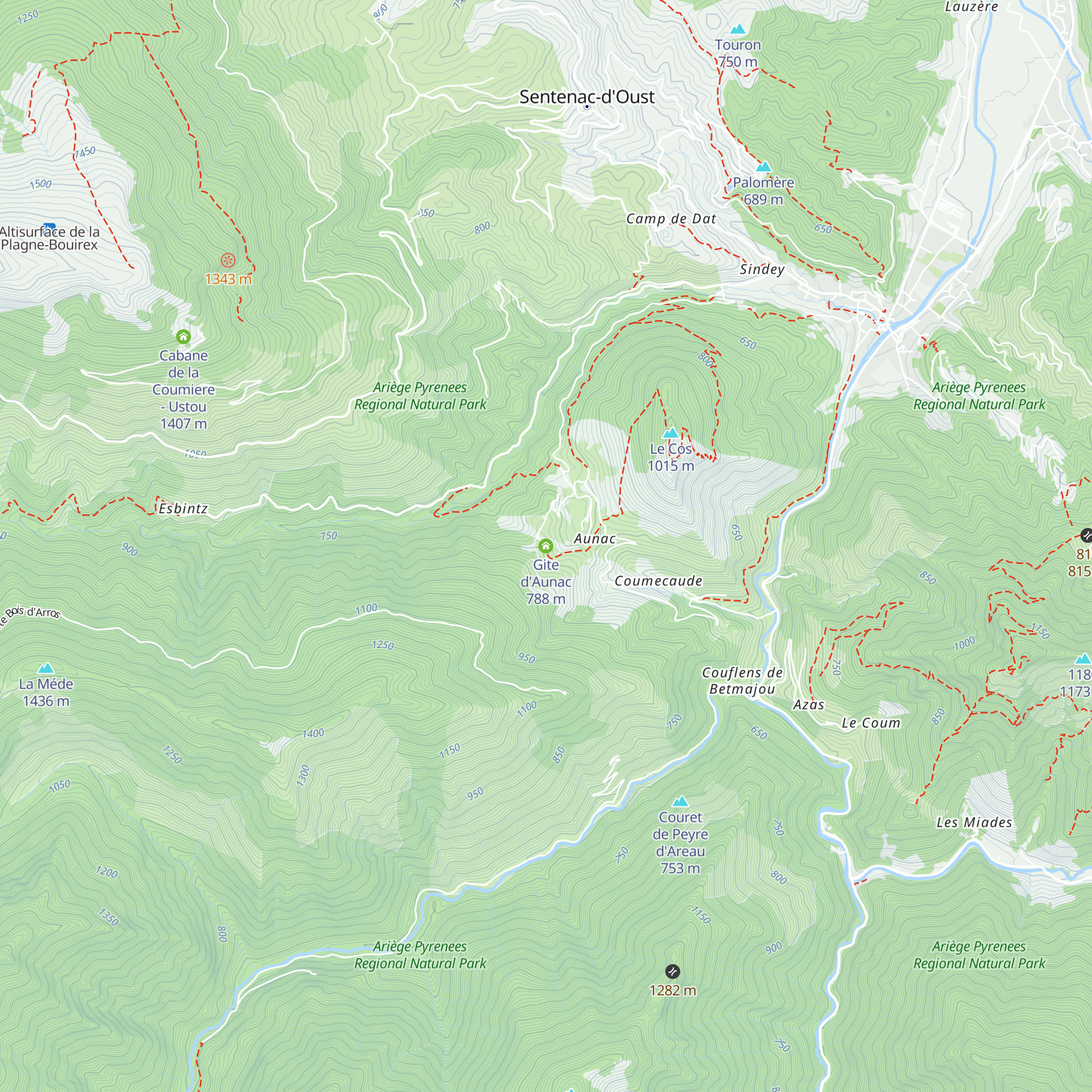 Gite d'Aunac map