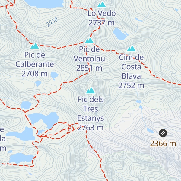 Map of Pic dels Tres Estanys