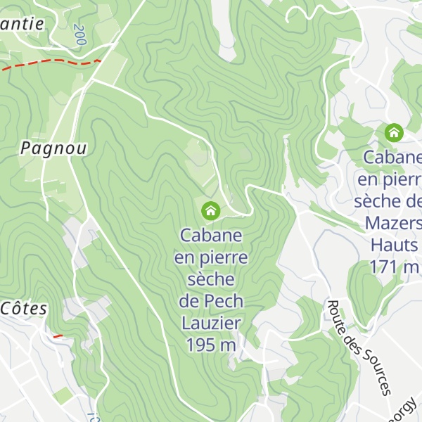Map of Cabane en pierre sèche de Pech Lauzier