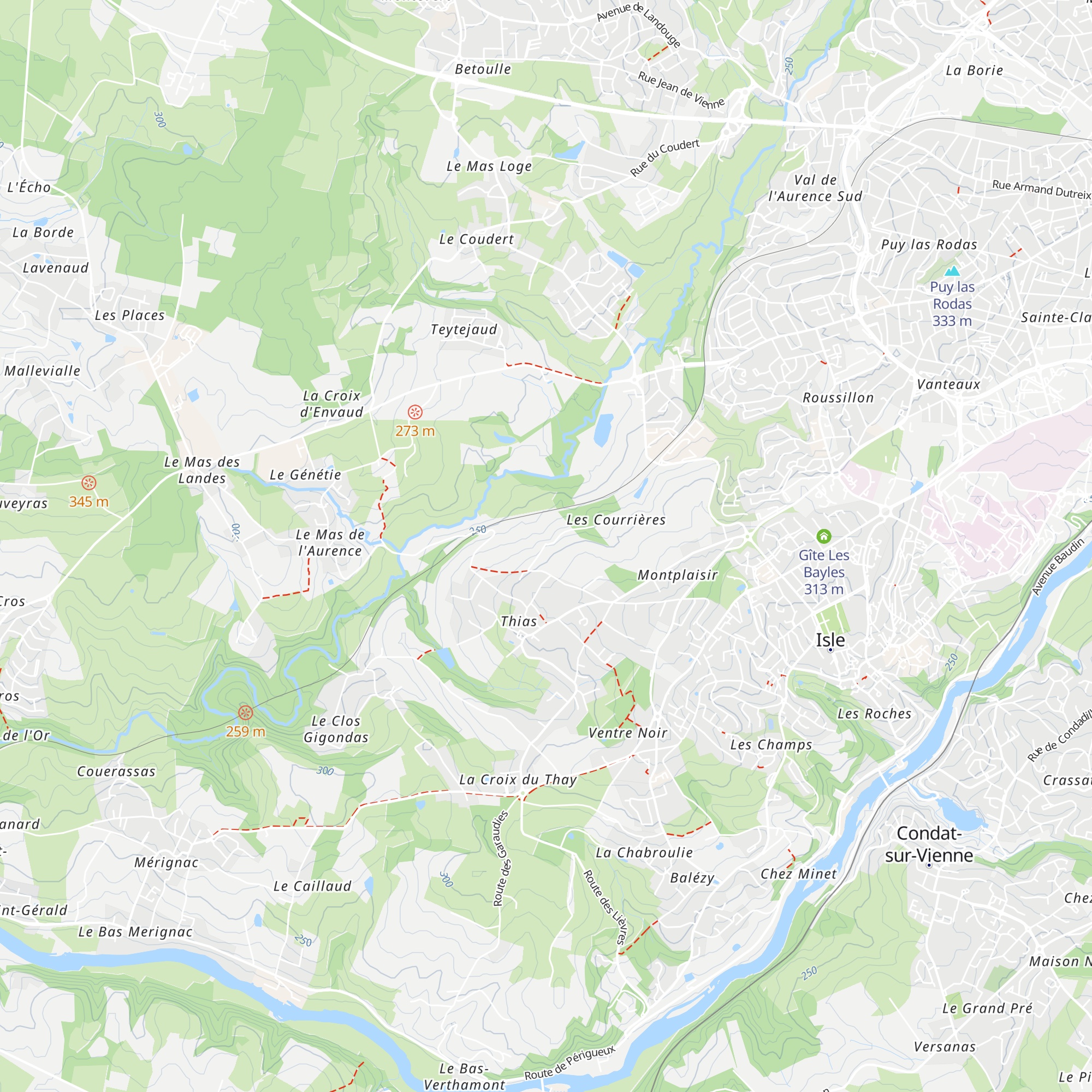Gîte de la Vallée de l'Aurence map