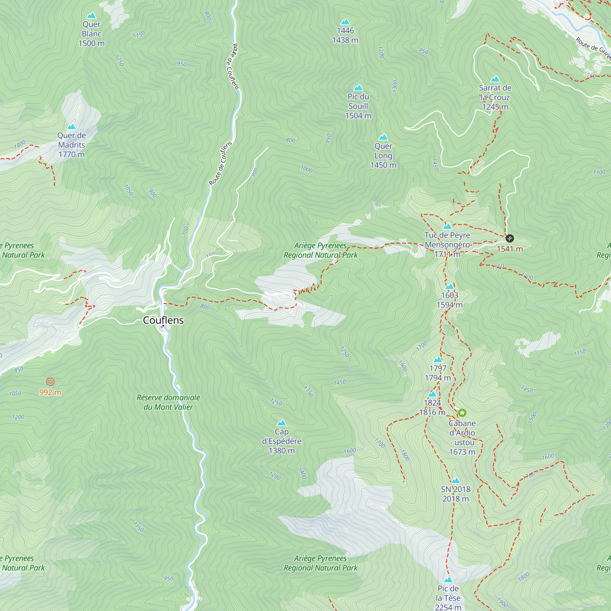 Gîte d'étape et de séjour de Rouze d'Ustou map