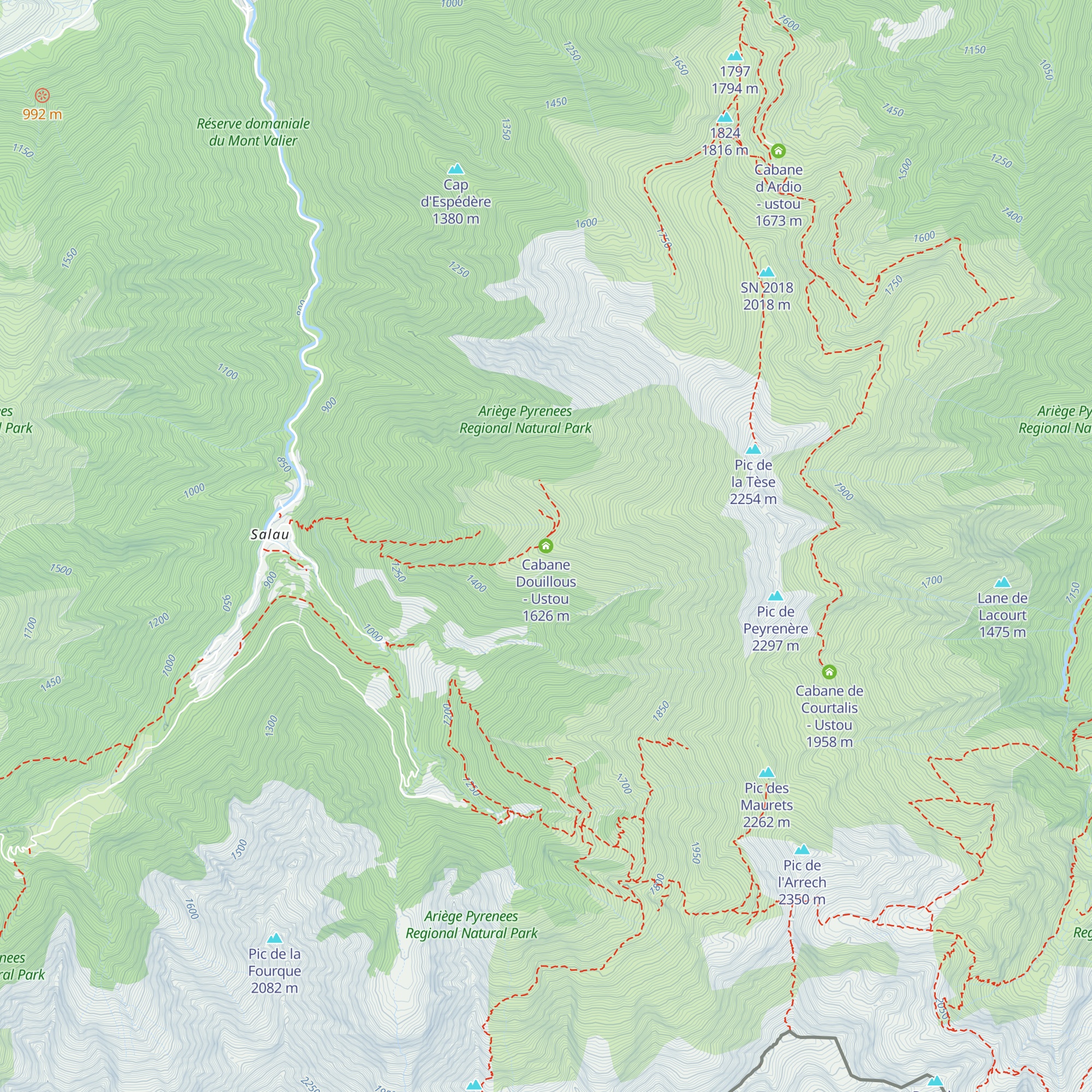 Cabane Douillous - Ustou map