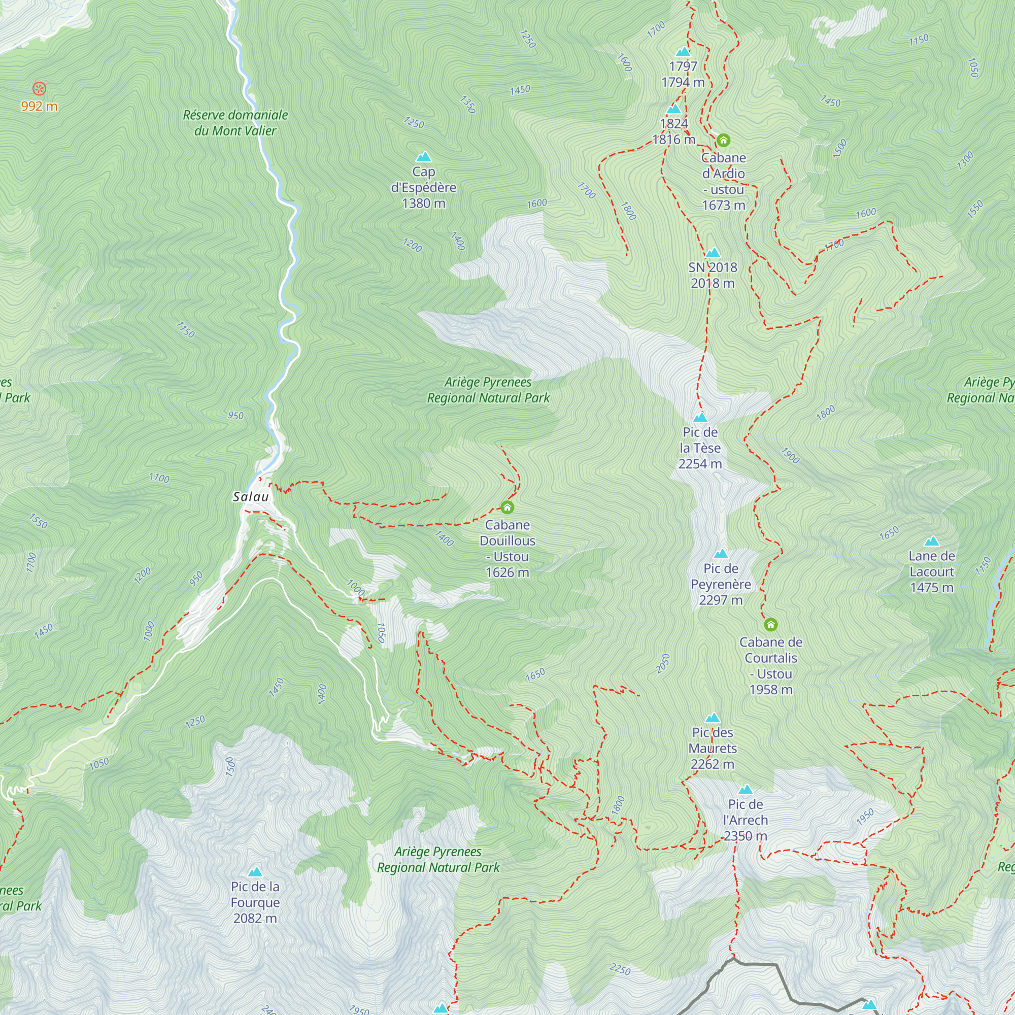 Cabane Douillous - Ustou map