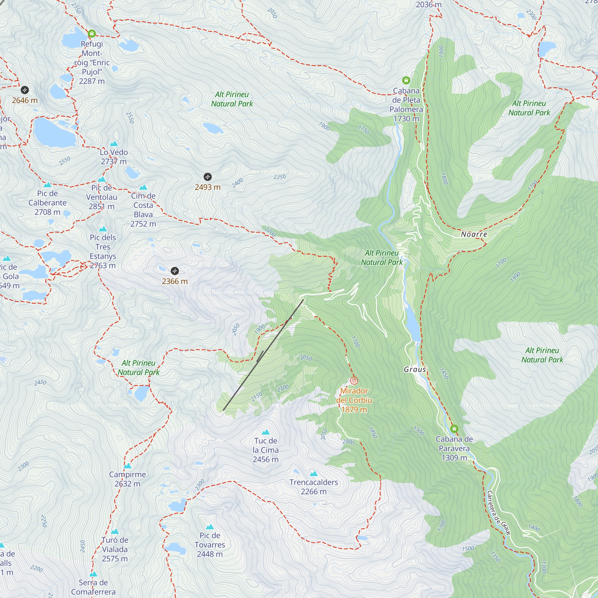 Refugi de la Pleta del Prat map