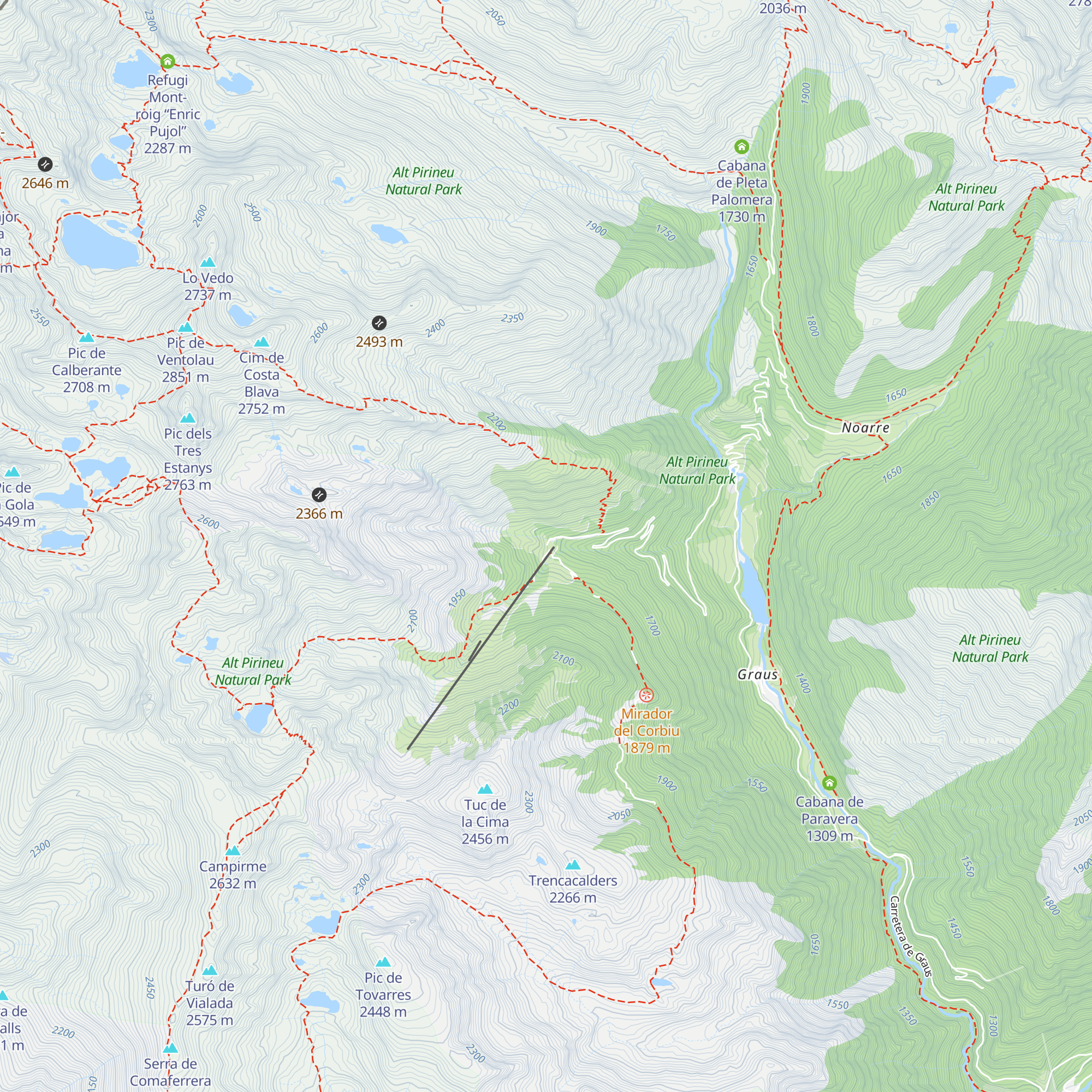 Refugi de la Pleta del Prat map