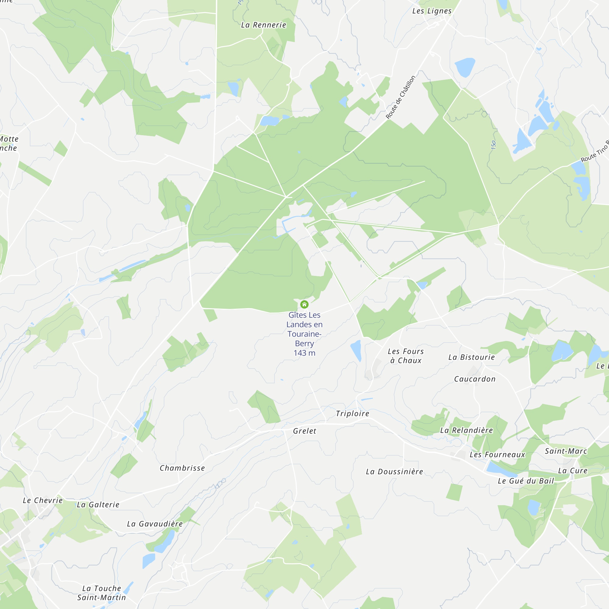 Gîtes Les Landes en Touraine-Berry map